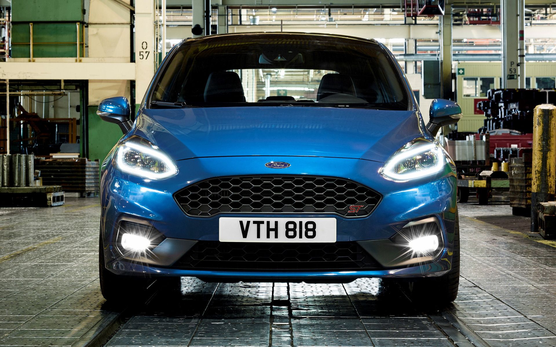Ford Fiesta ST blu, fabbrica, 1920x1200 Full HD+, Desktop