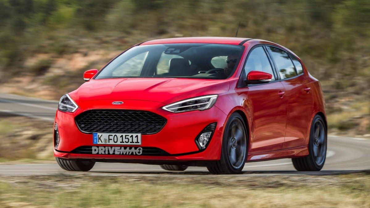 Ford Fiesta ST rossa su strada, 1199x674 HD, iMac