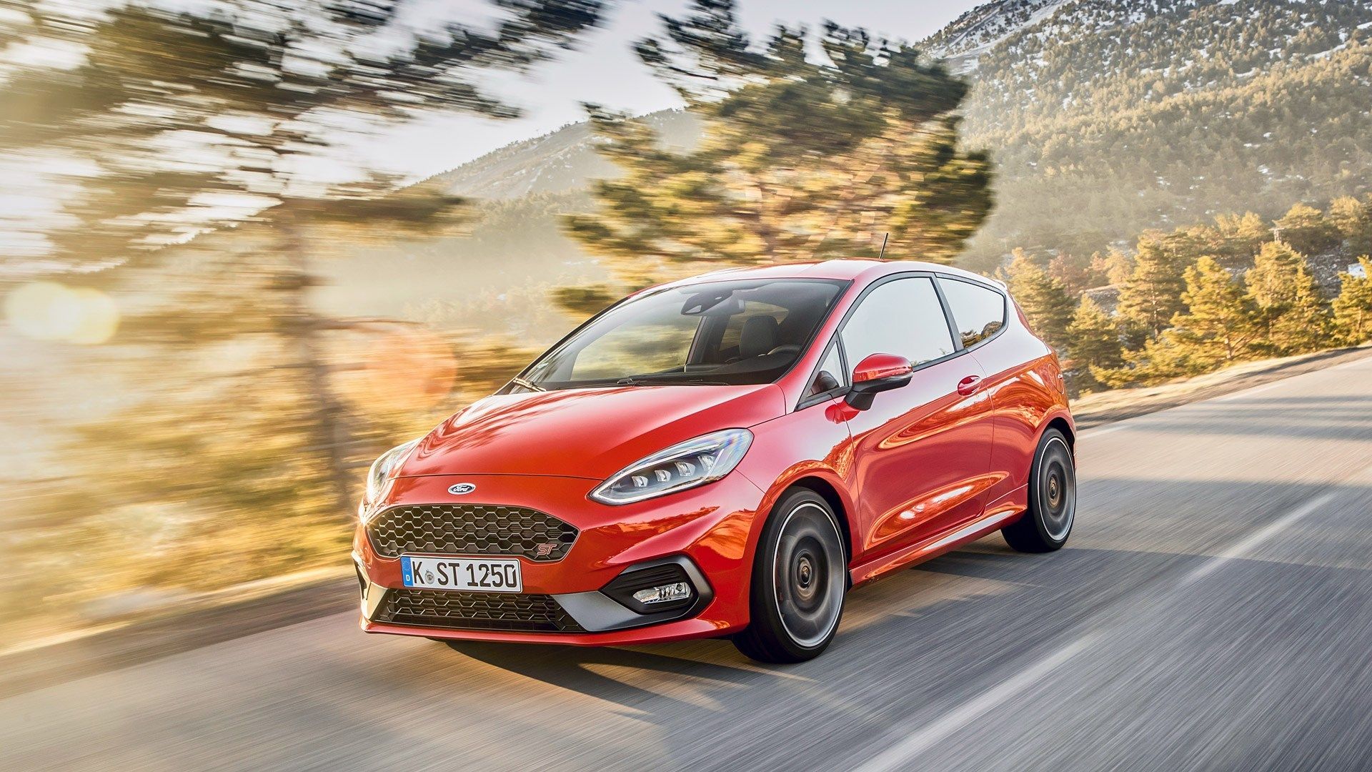 Ford Fiesta ST rossa strada, 1920x1080 Full HD, Laptop