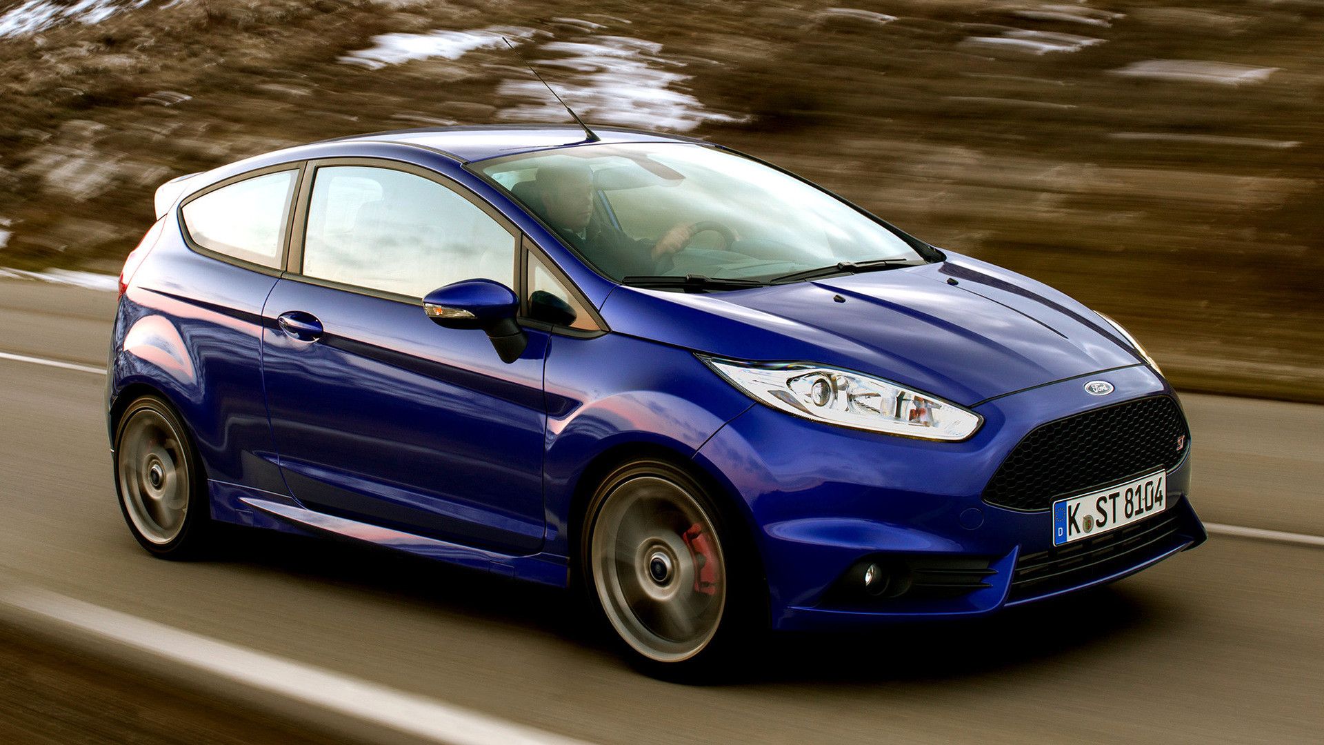 Ford Fiesta ST blu in movimento, 1920x1080 Full HD 1080p, Laptop