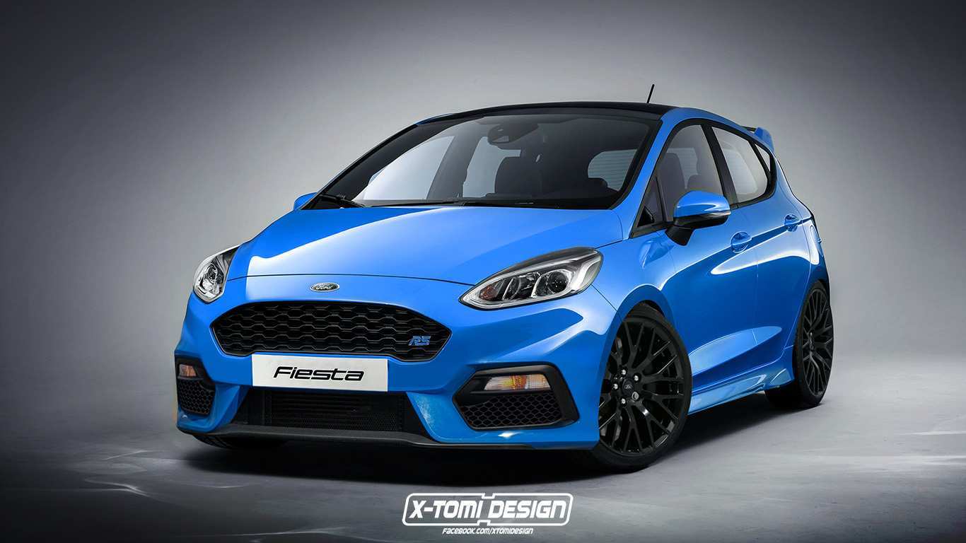 Ford Fiesta ST blu, 1366x768 HD, Desktop