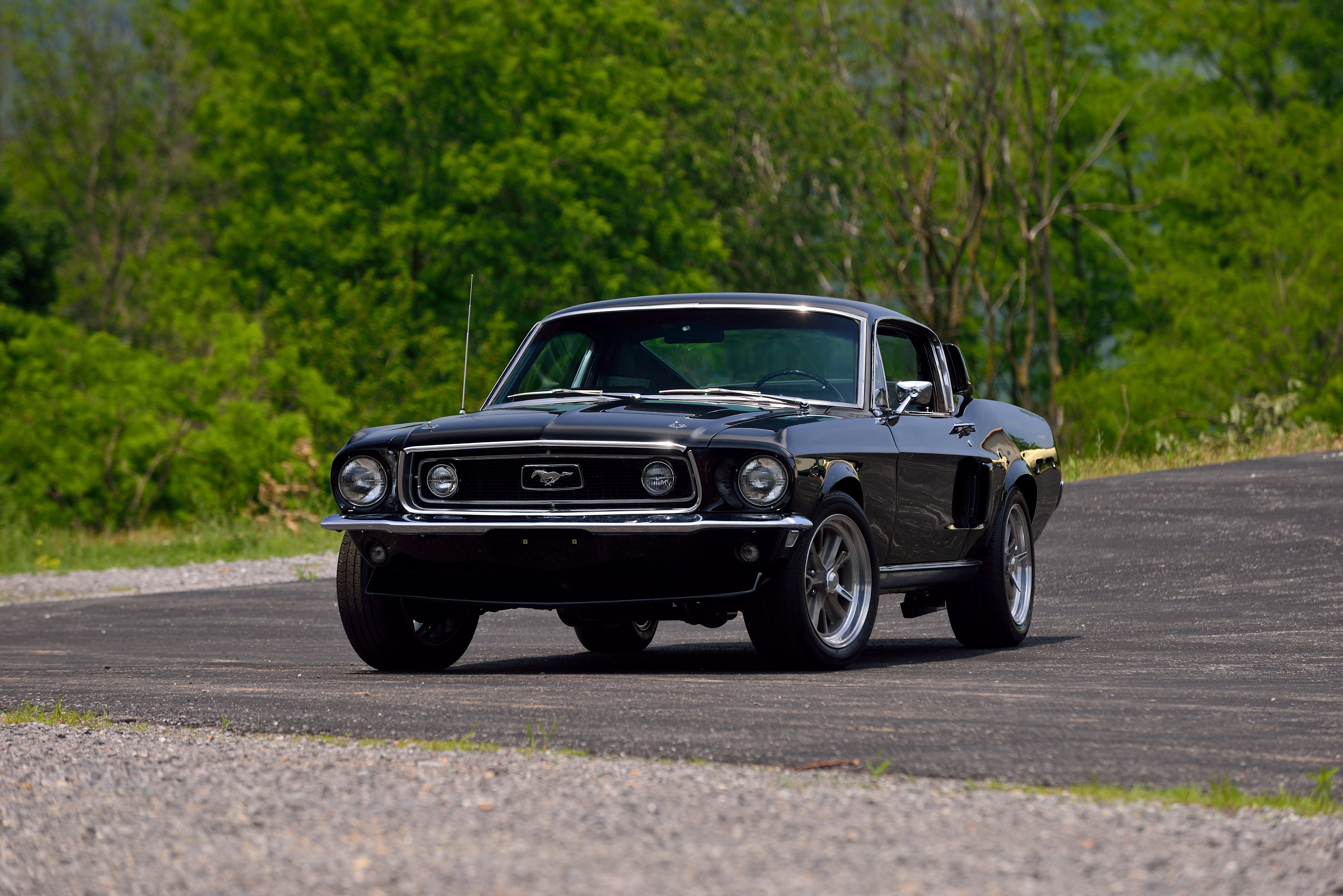 Ford Mustang nera 1968 fastback, 6016x4016 UHD, PC 4K