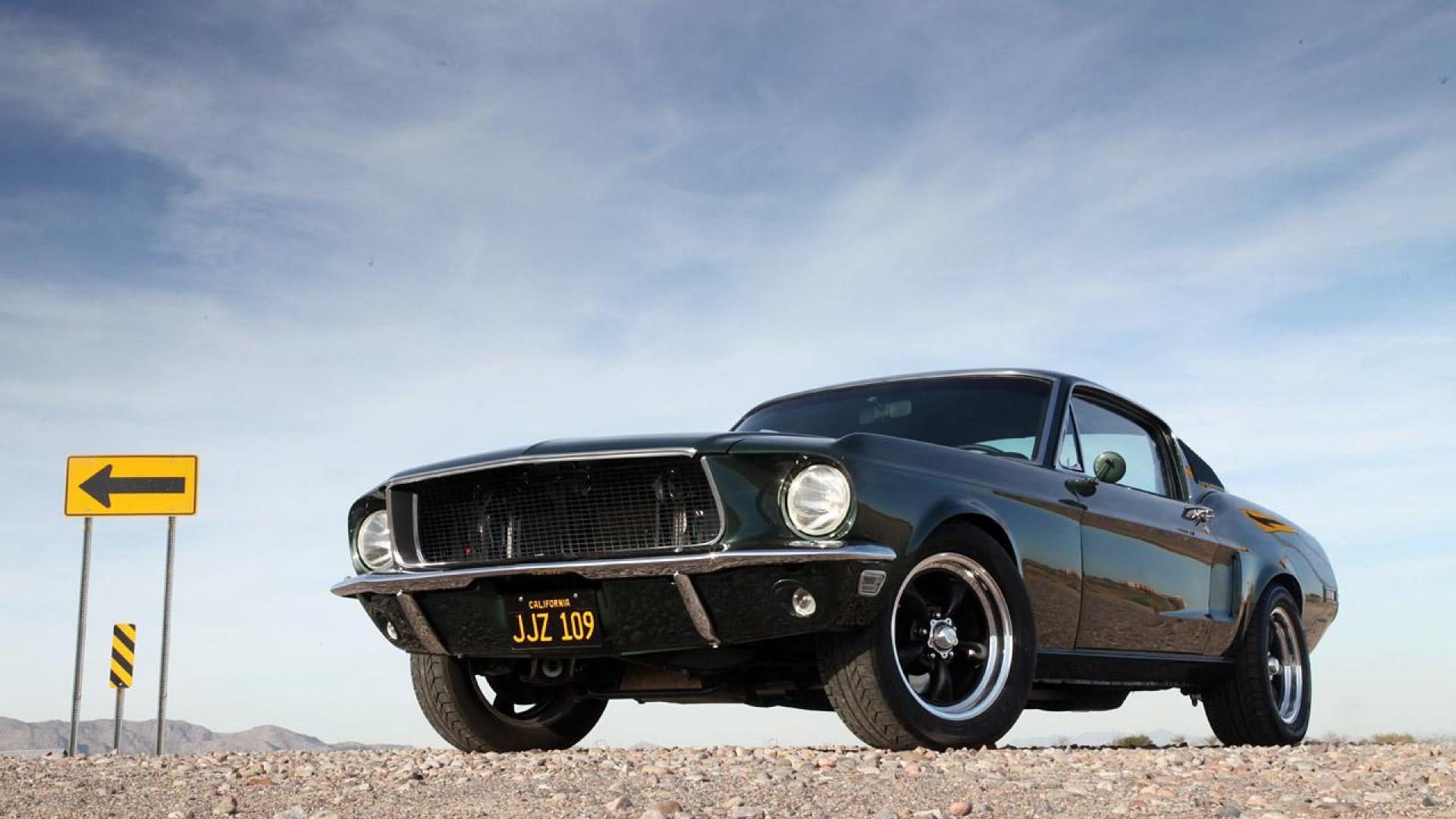 Ford Mustang 1968 nera, V8, 1920x1080 Full HD 1080p, Laptop