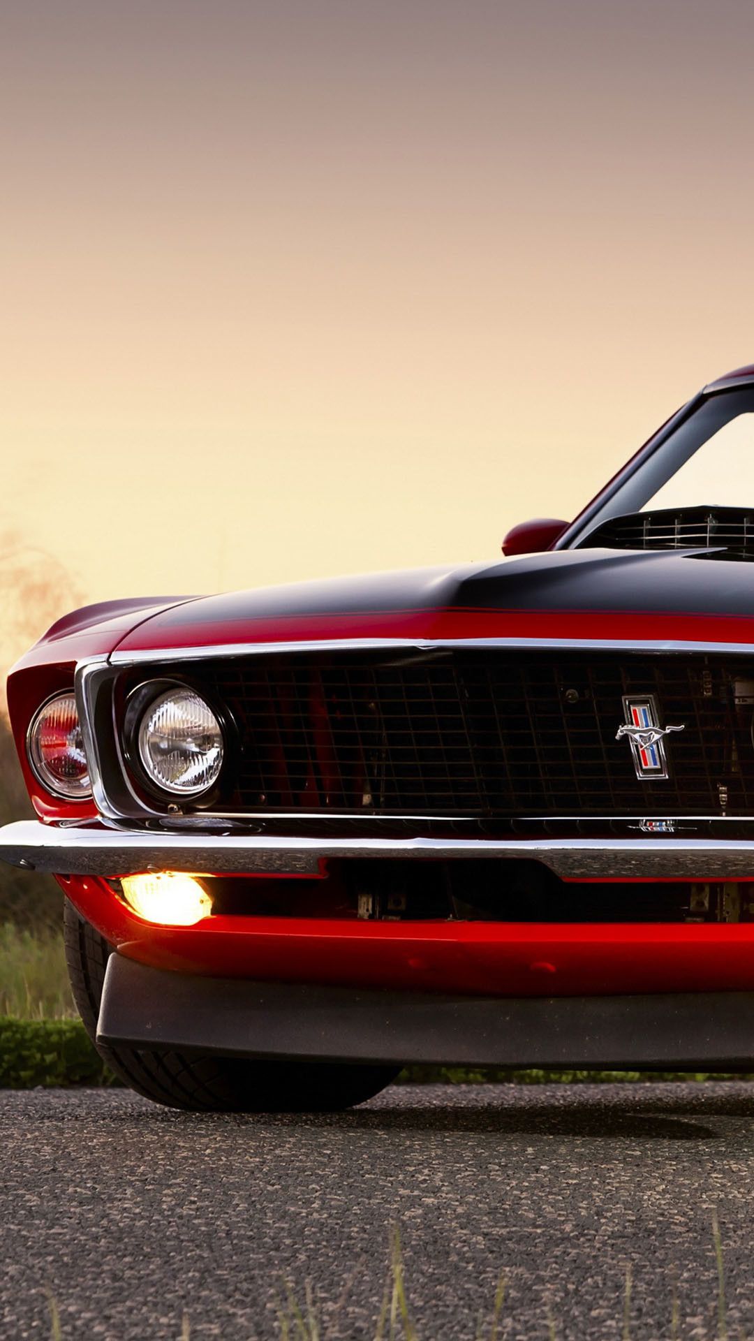 Ford Mustang rossa vintage, 1080x1920 Verticale, Mobile