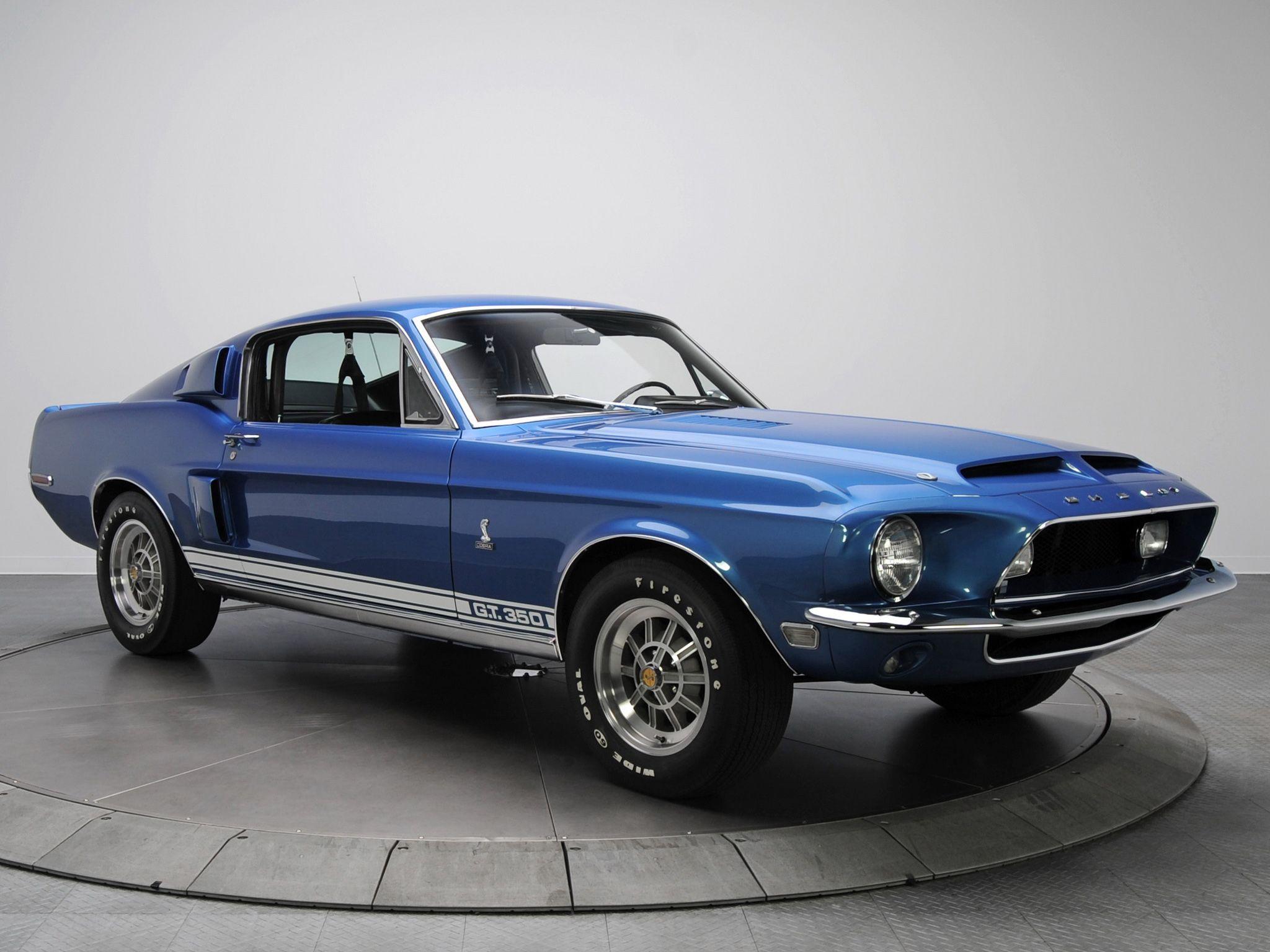 Ford Mustang Shelby blu 1968, muscle car, 2048x1536 2K, Desktop