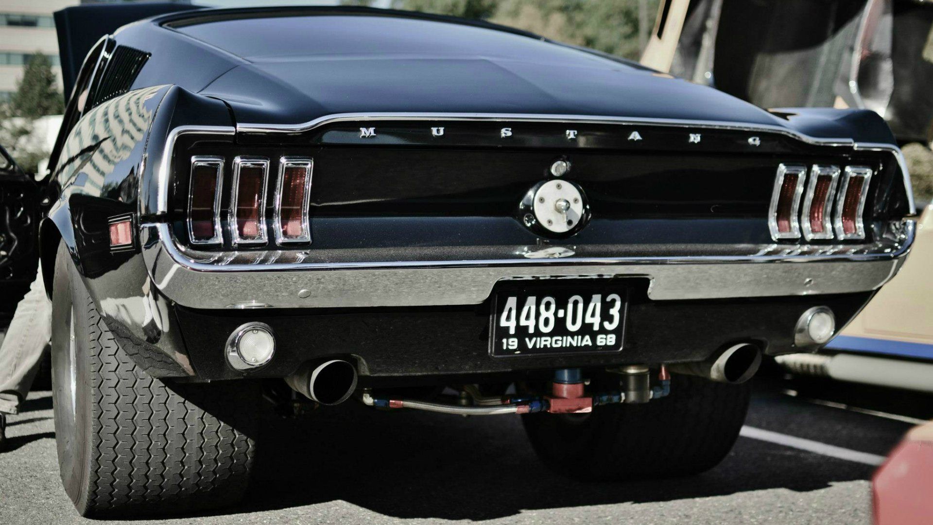 Ford Mustang 1968 nera retro, 1920x1080 Full HD, PC Desktop