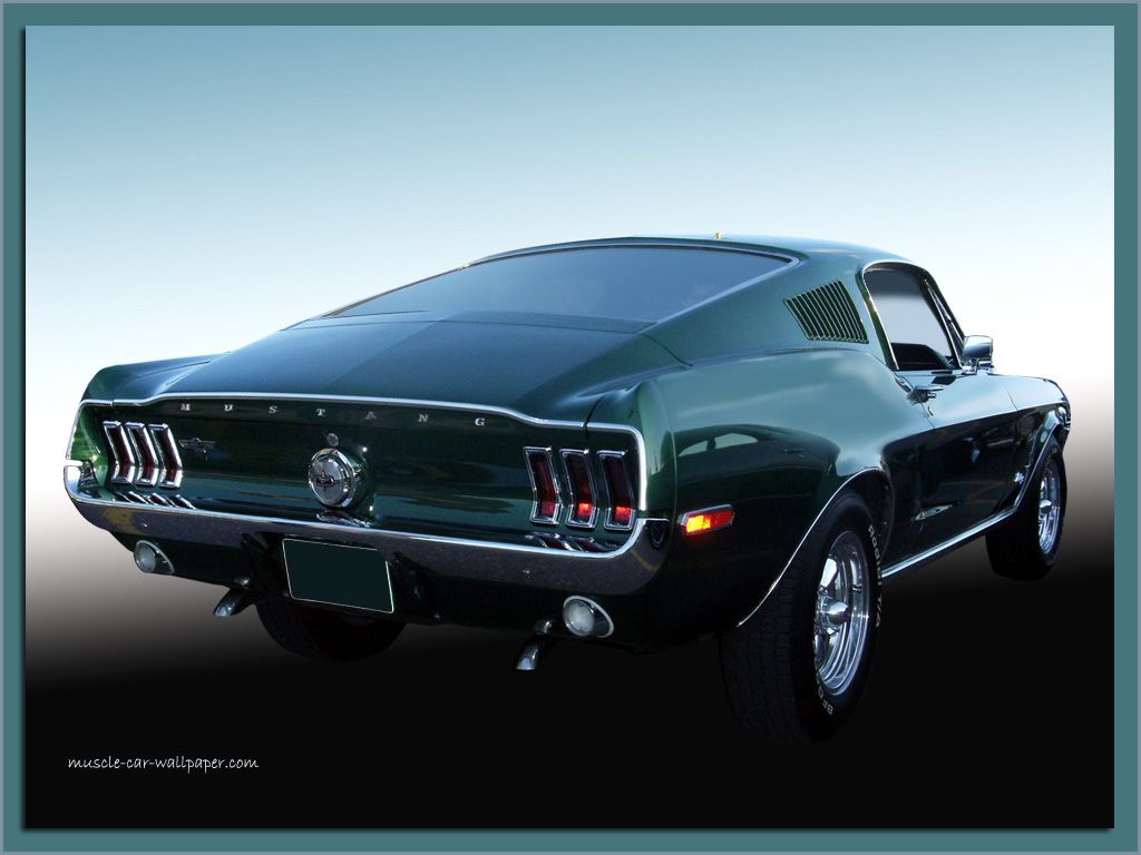 Ford Mustang 1968 verde scuro, 1024x768 HD, iMac