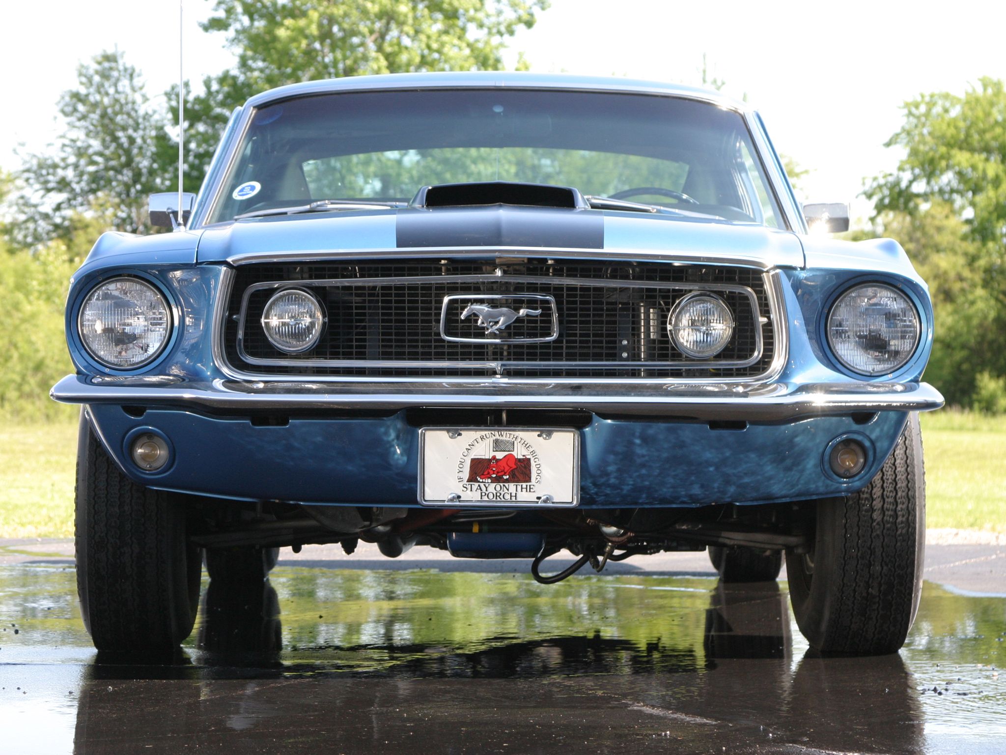 Ford Mustang blu 1968 frontale, 2048x1536 alta risoluzione, Laptop
