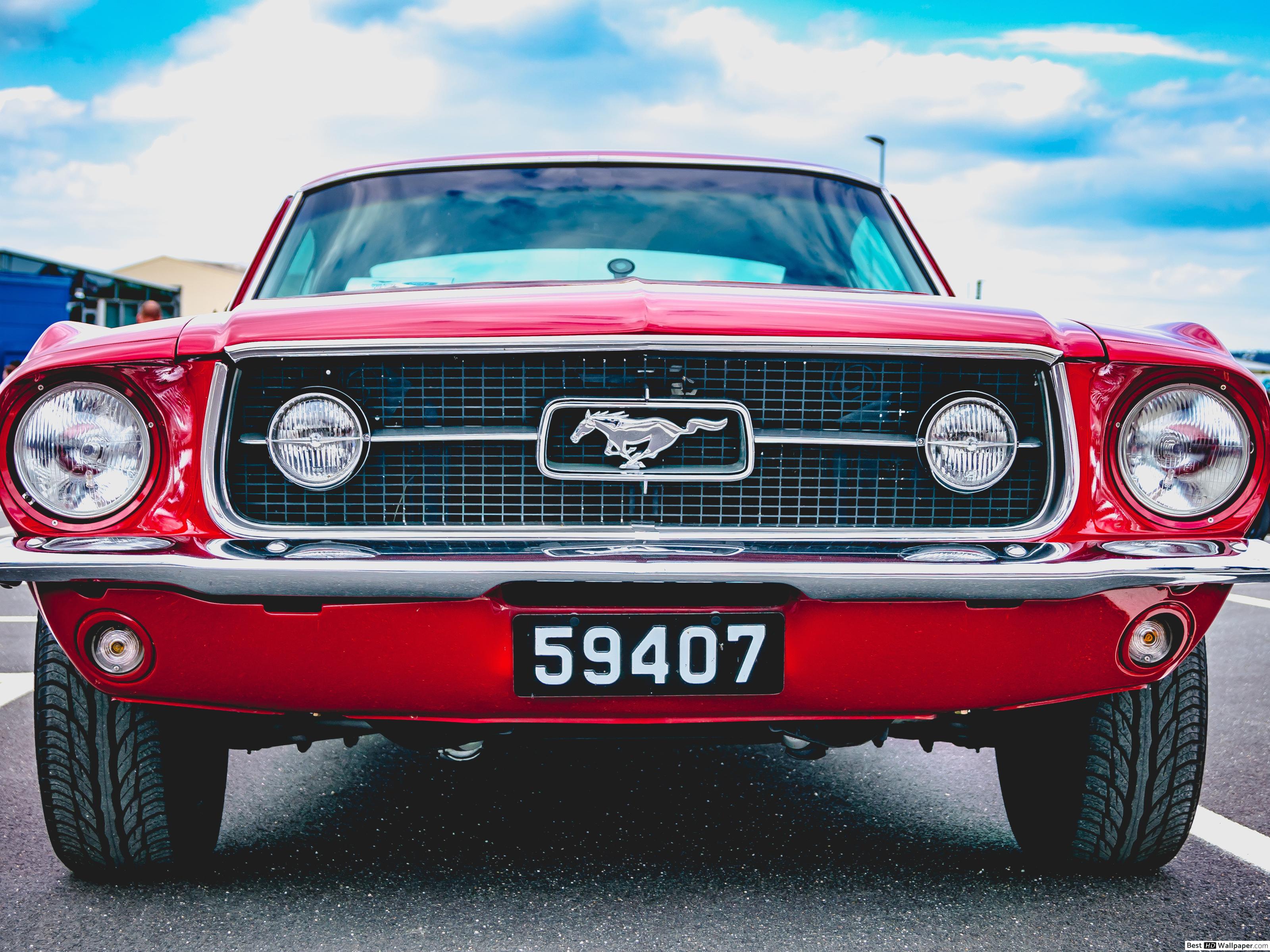 Ford Mustang rossa vintage frontale, 3200x2400 WQXGA, Desktop