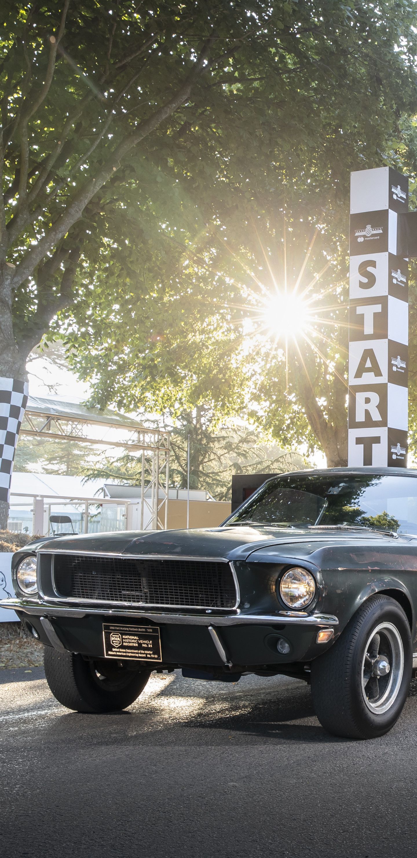 Ford Mustang 1968 grigia, 1440x2960 Full HD Verticale, iPhone