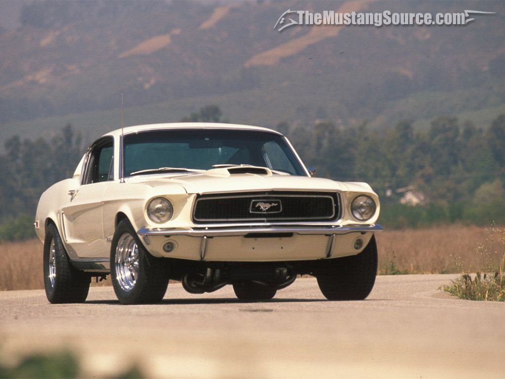 Ford Mustang bianca 1968, 1024x768 HD, Desktop