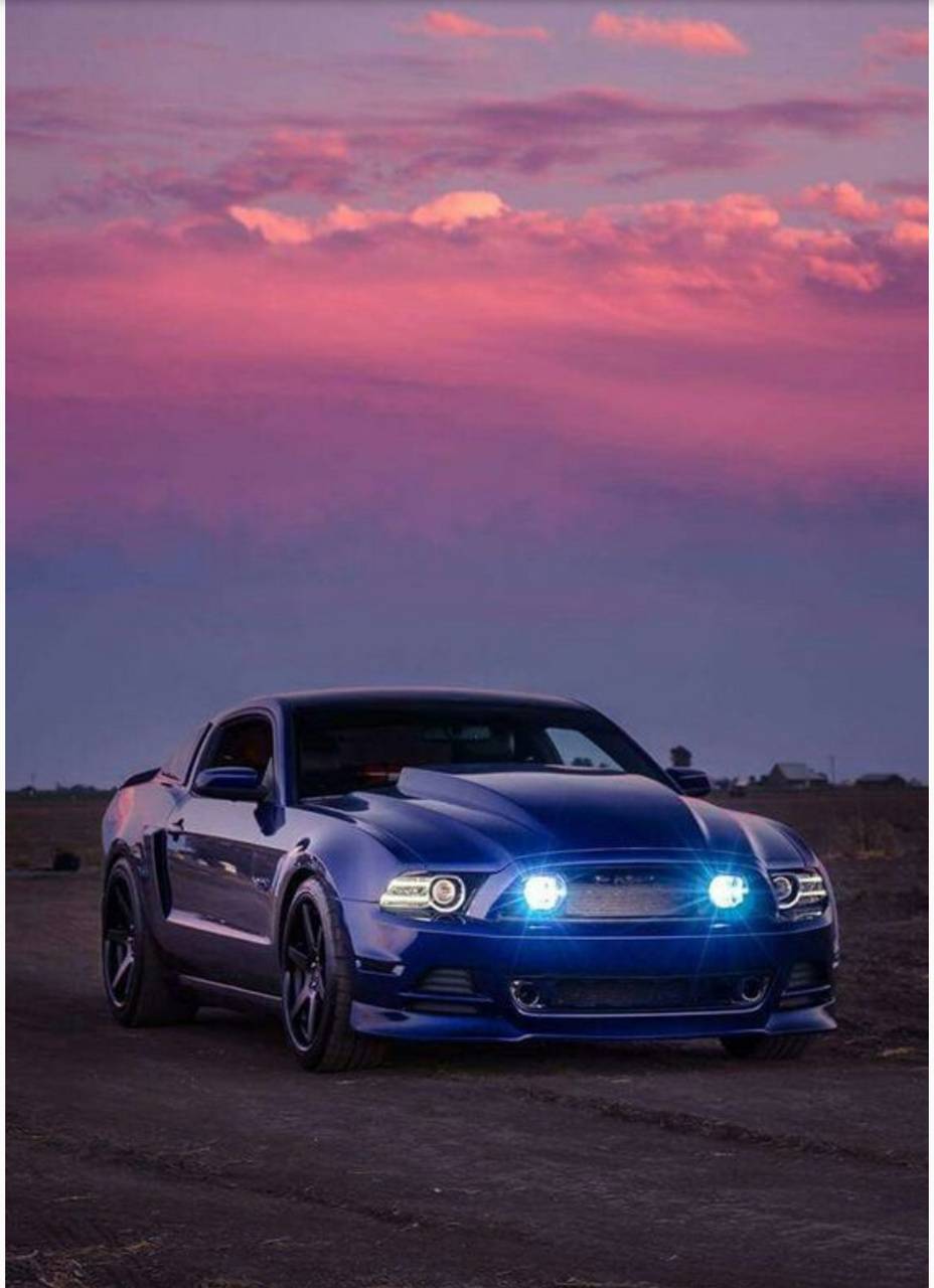 Ford Mustang blu al tramonto, 928x1280 Verticale, Telefono