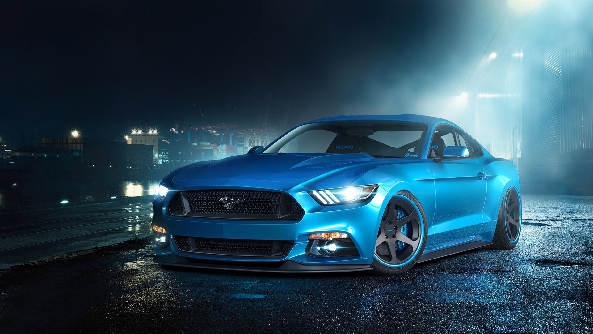 Ford Mustang blu notturno, 1920x1080 Full HD, Desktop