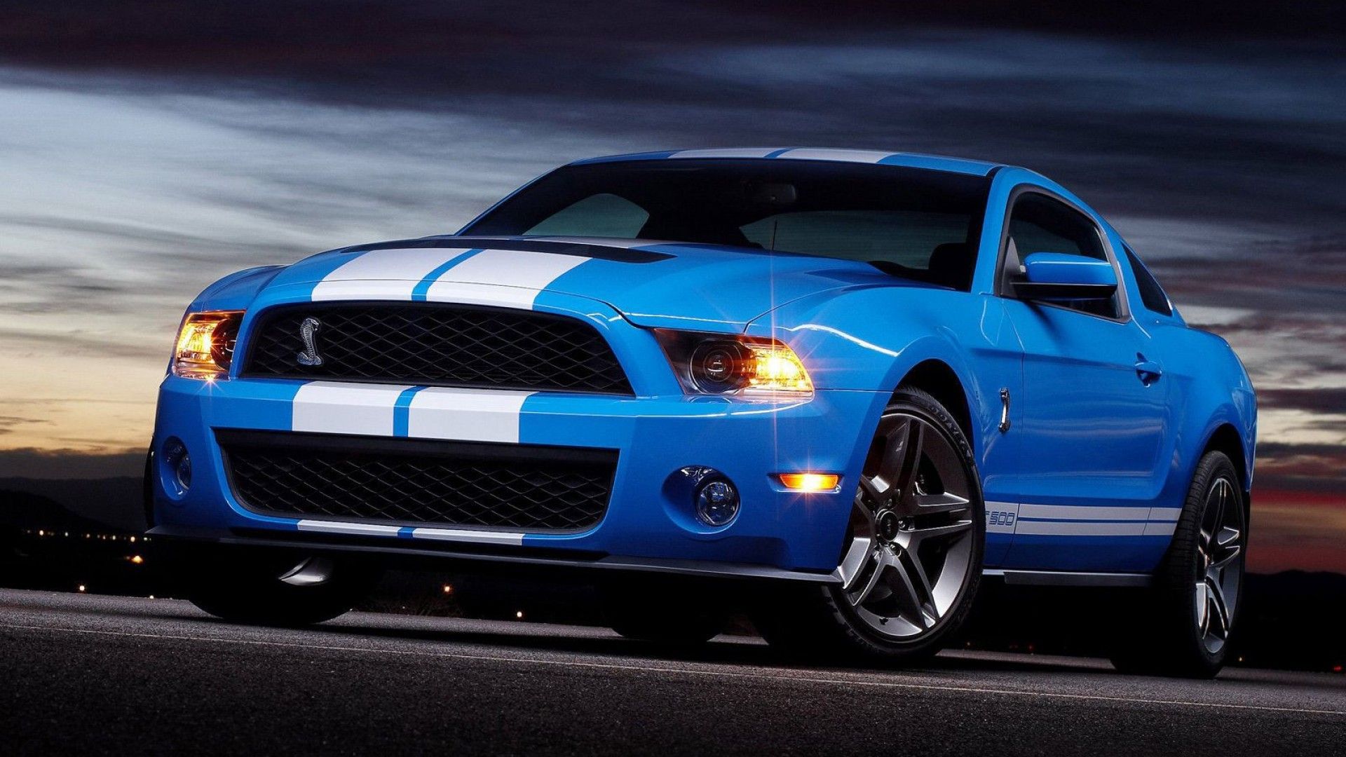 Ford Mustang blu strisce bianche, 1920x1080 Full HD, PC