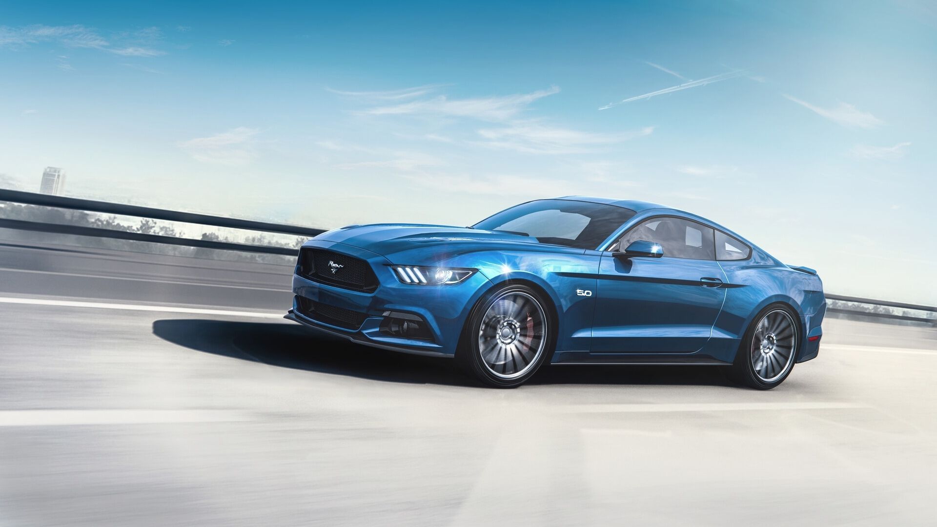 Ford Mustang blu strada, 1920x1080 Full HD, Desktop