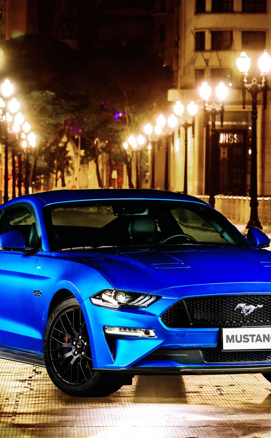 Ford Mustang blu notturna, 950x1534 Full HD Verticale, iPhone