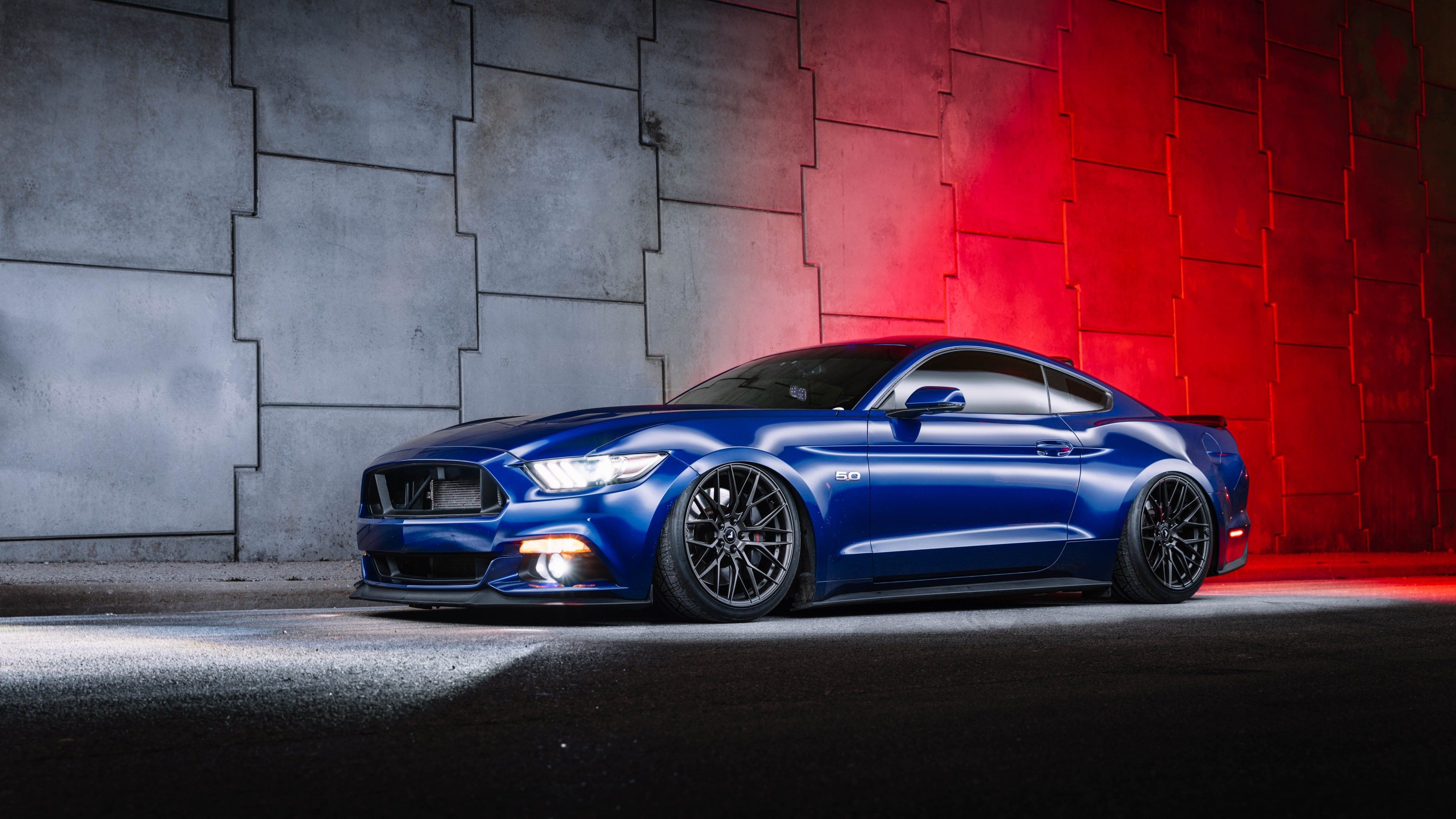 Ford Mustang blu, 3840x2160 4K Ultra HD, Monitor 4K