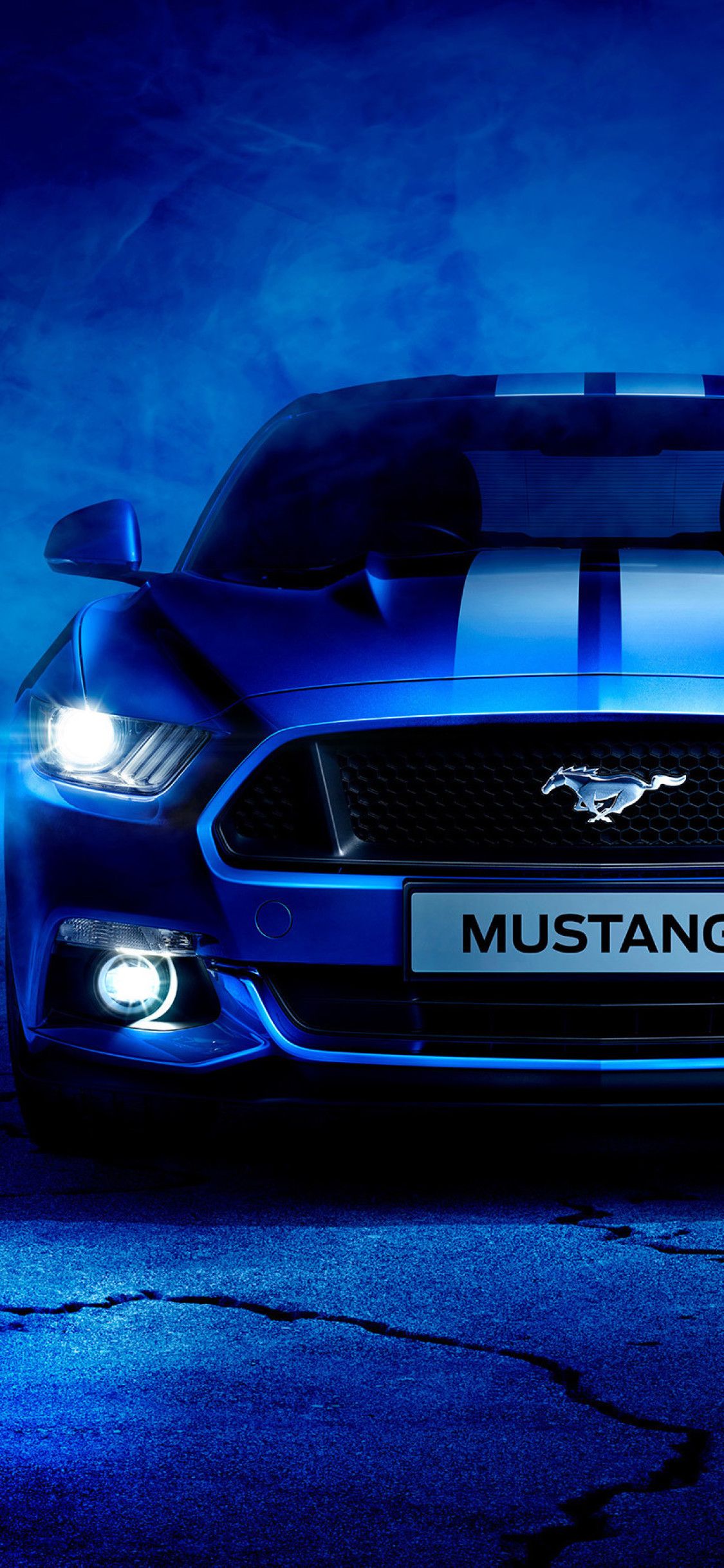 Ford Mustang blu frontale, 1125x2436 Verticale, iPhone