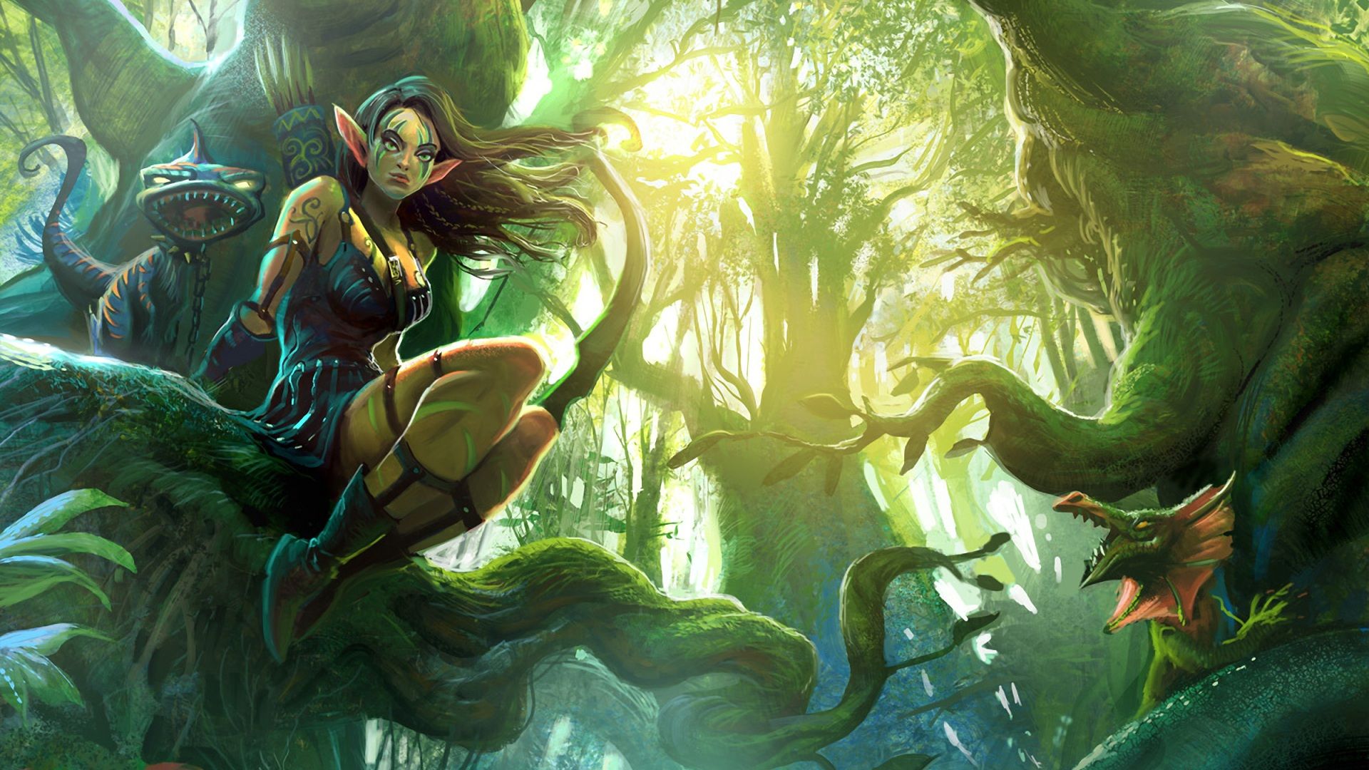 Elfa nella foresta, 1920x1080 Full HD, PC Desktop