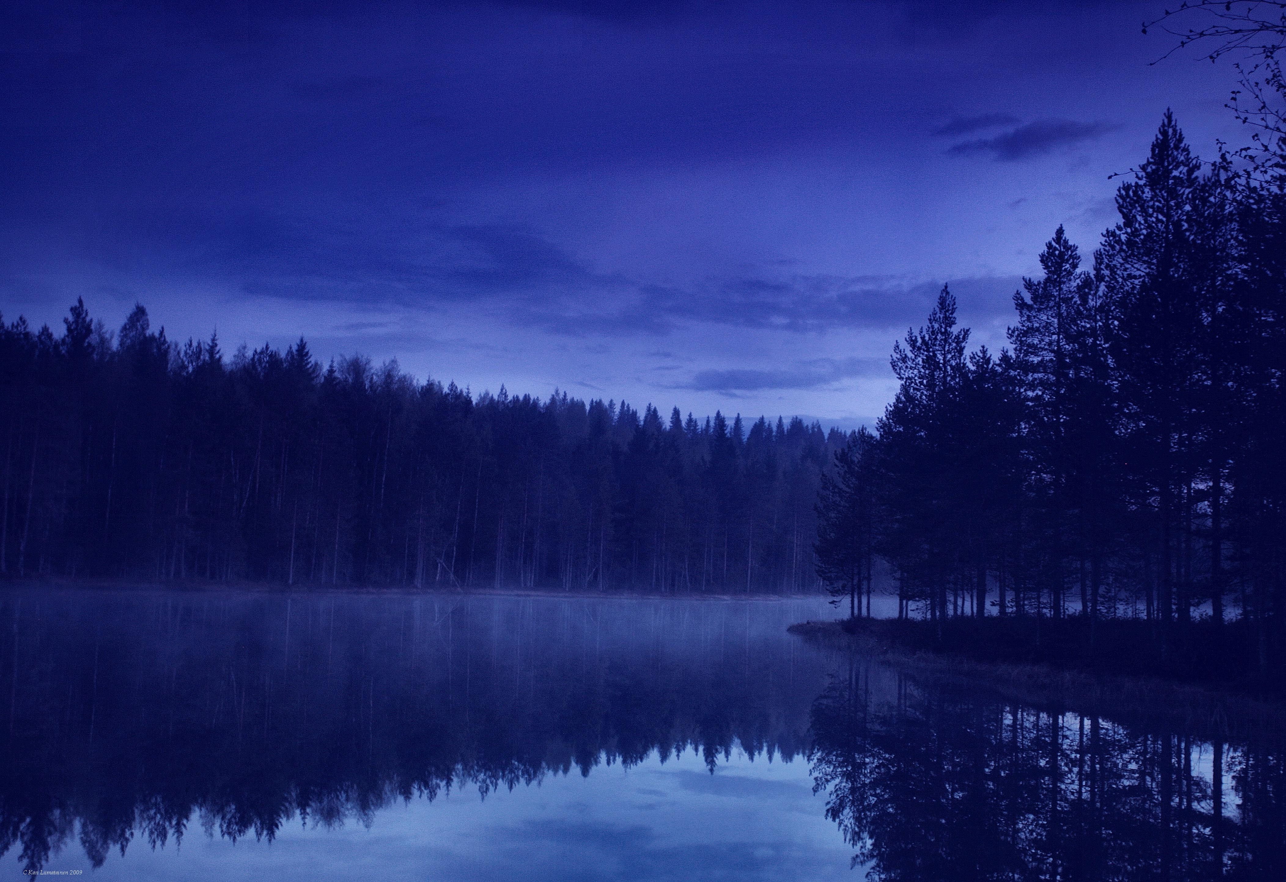 Lago nella foresta di notte, 4207x2886 4K Ultra HD, Monitor 4K