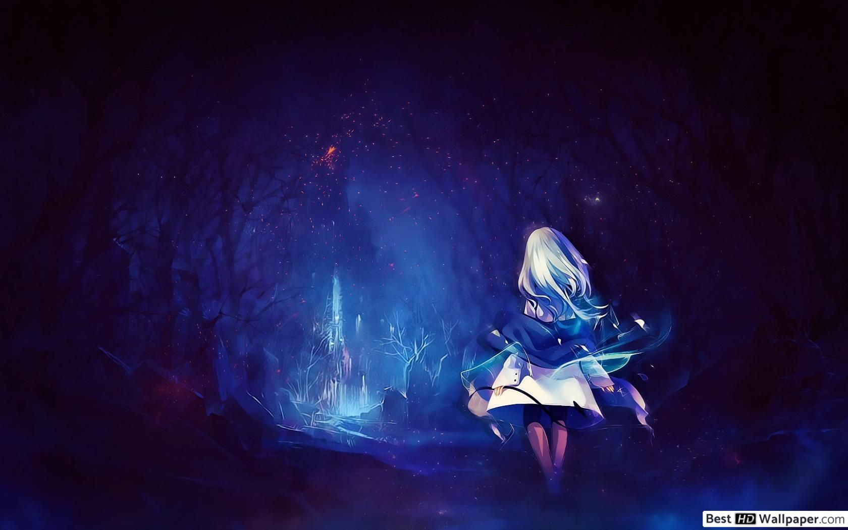 Ragazza anime in foresta oscura, 1680x1050 900p, Laptop