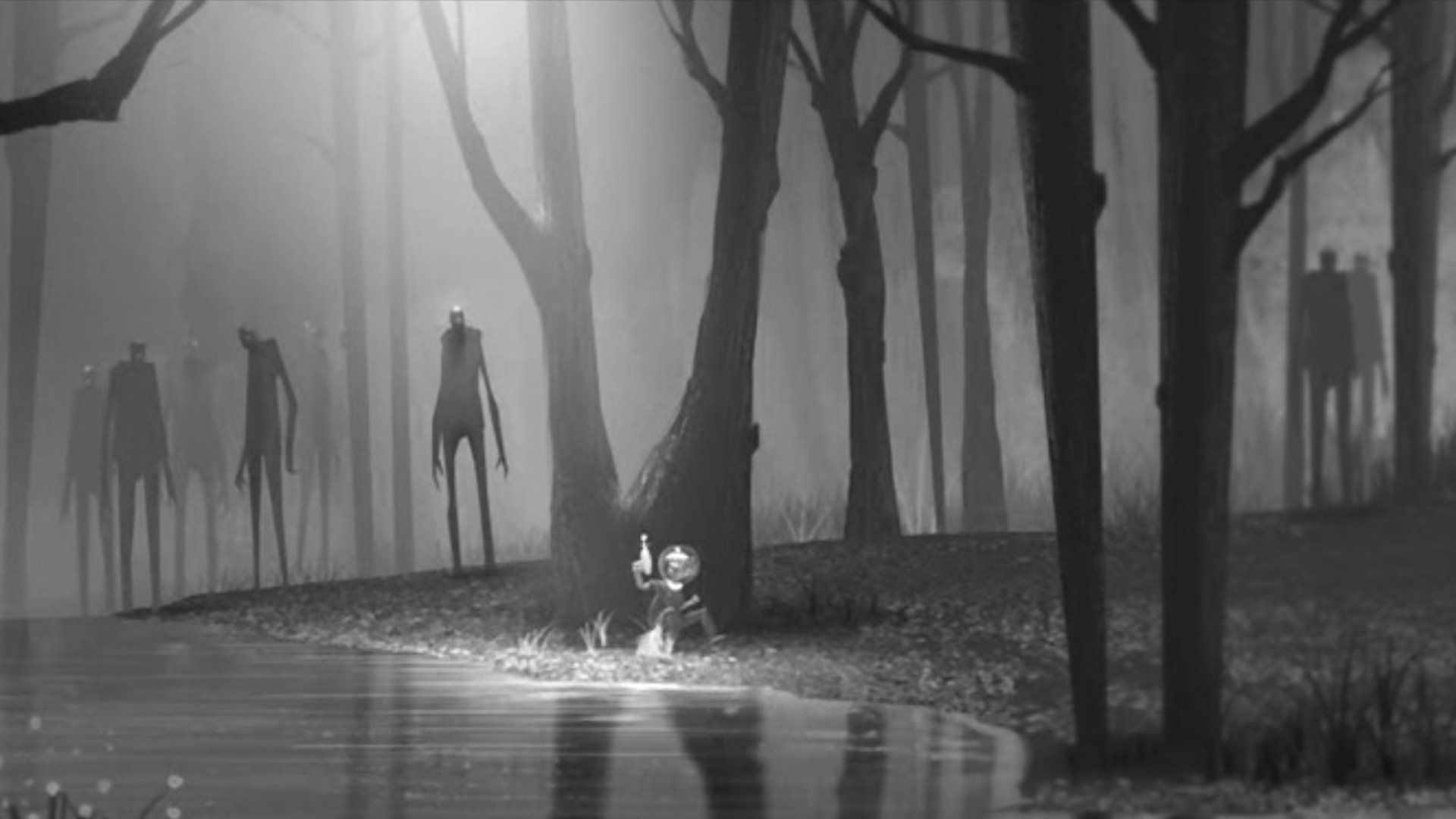 Figure spettrali bambino foresta oscura, 1920x1080 Full HD 1080p, Laptop