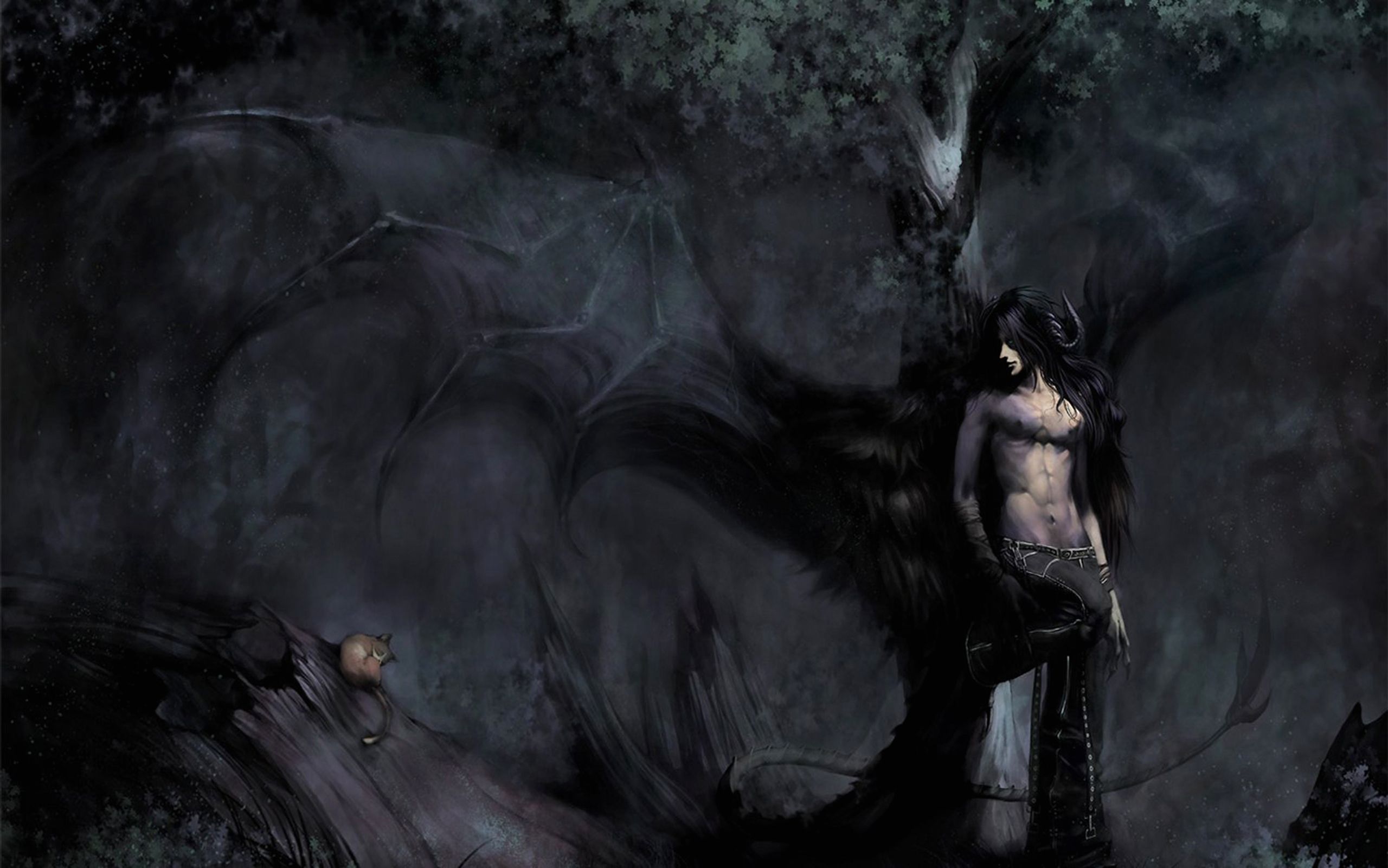 Demone con corna nella foresta, 2560x1600 WQXGA, MacBook Pro