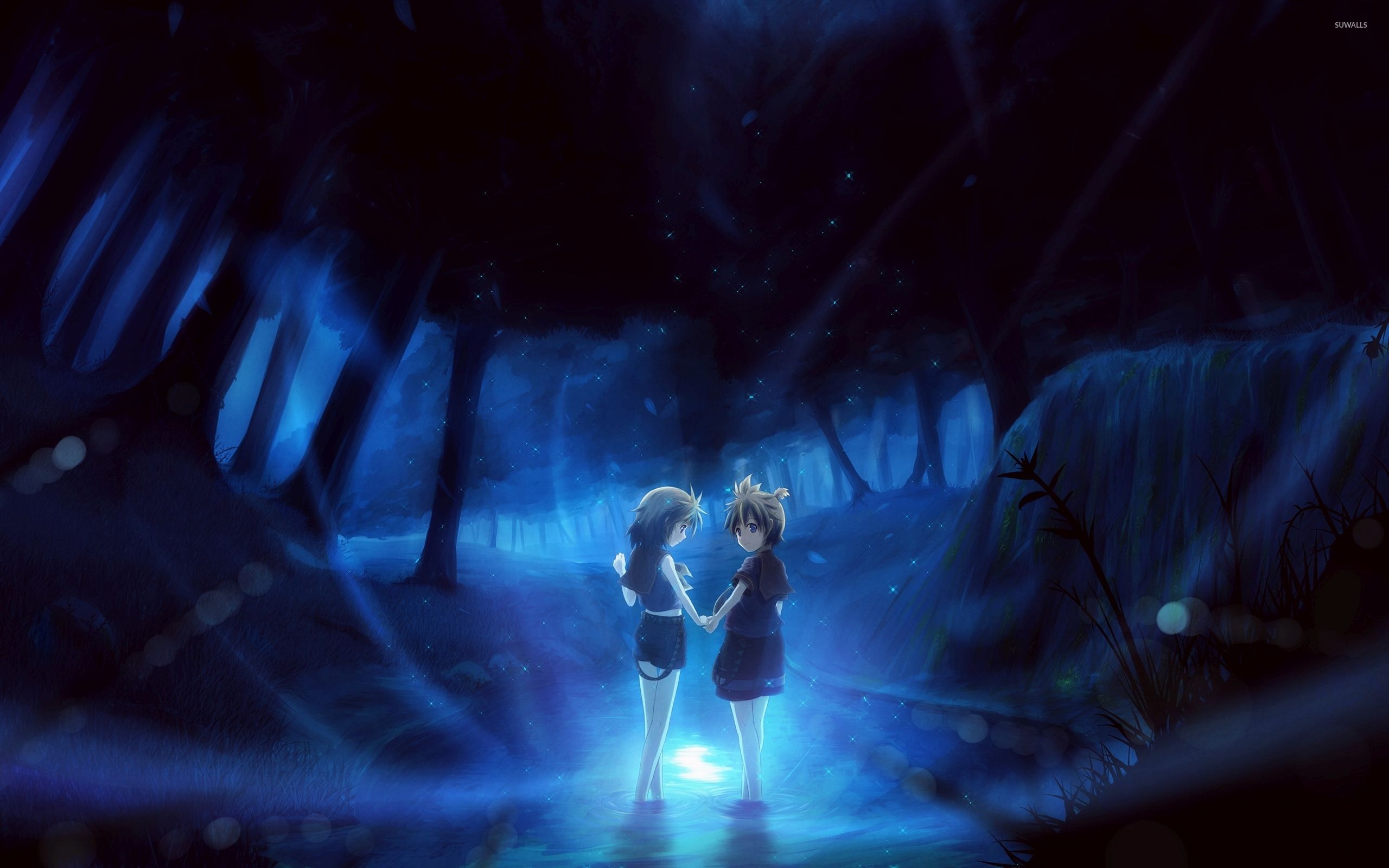 Ragazze anime nella foresta scura, 2560x1600 2K, Laptop