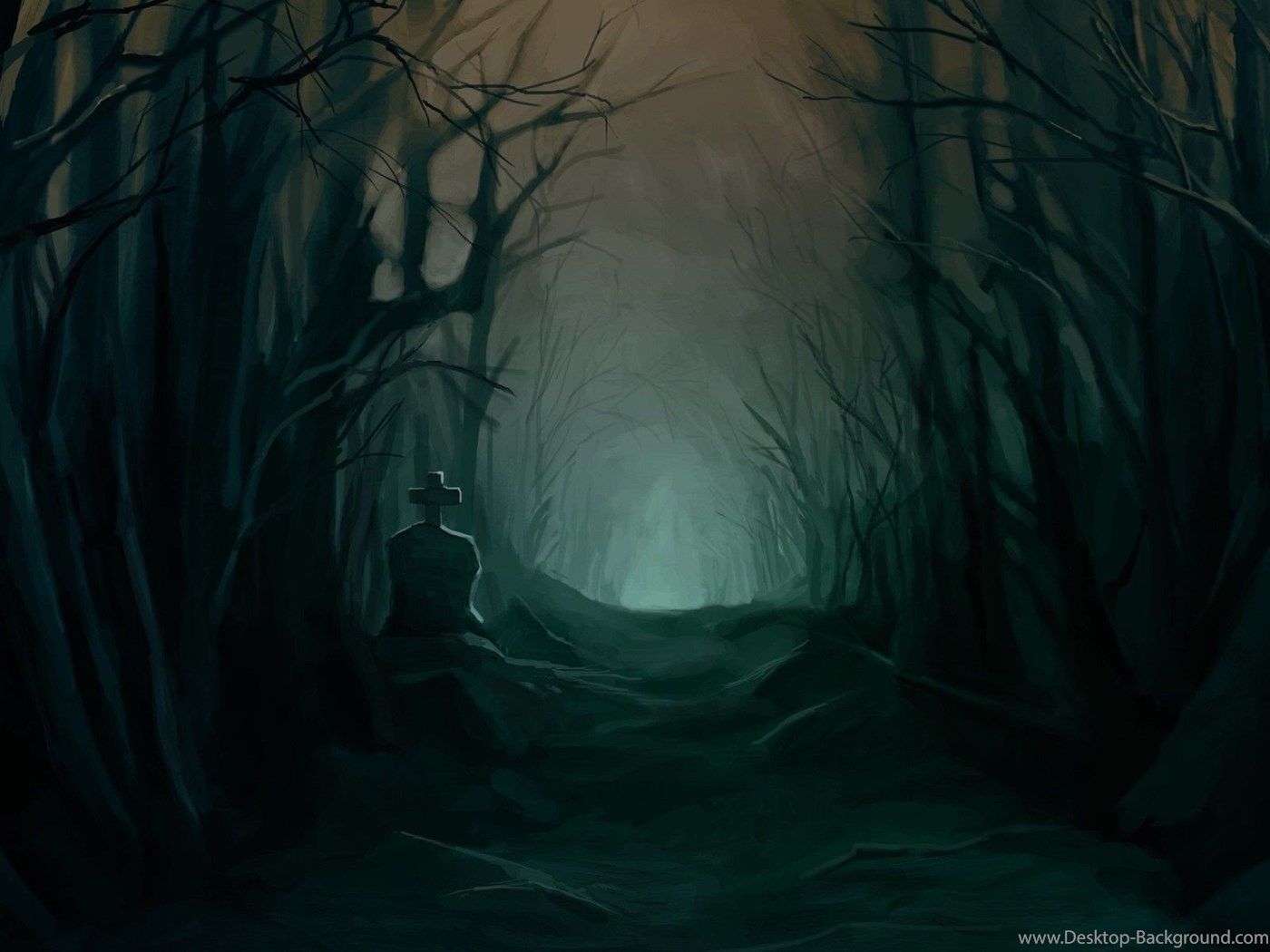 Foresta oscura con figura solitaria, 1400x1050 720p, MacBook Air