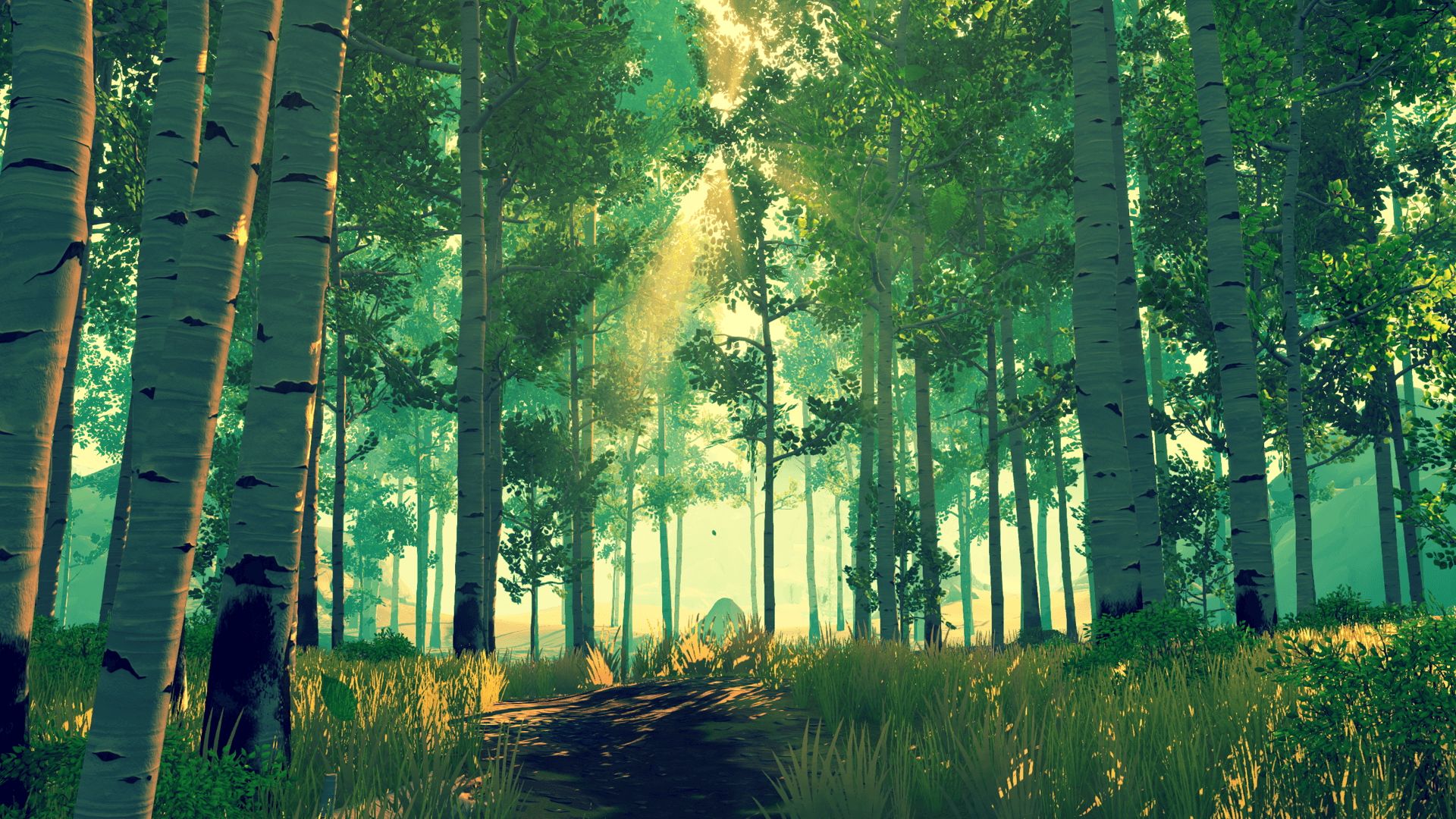 foresta stile Firewatch, 1920x1080 1080p, PC Desktop