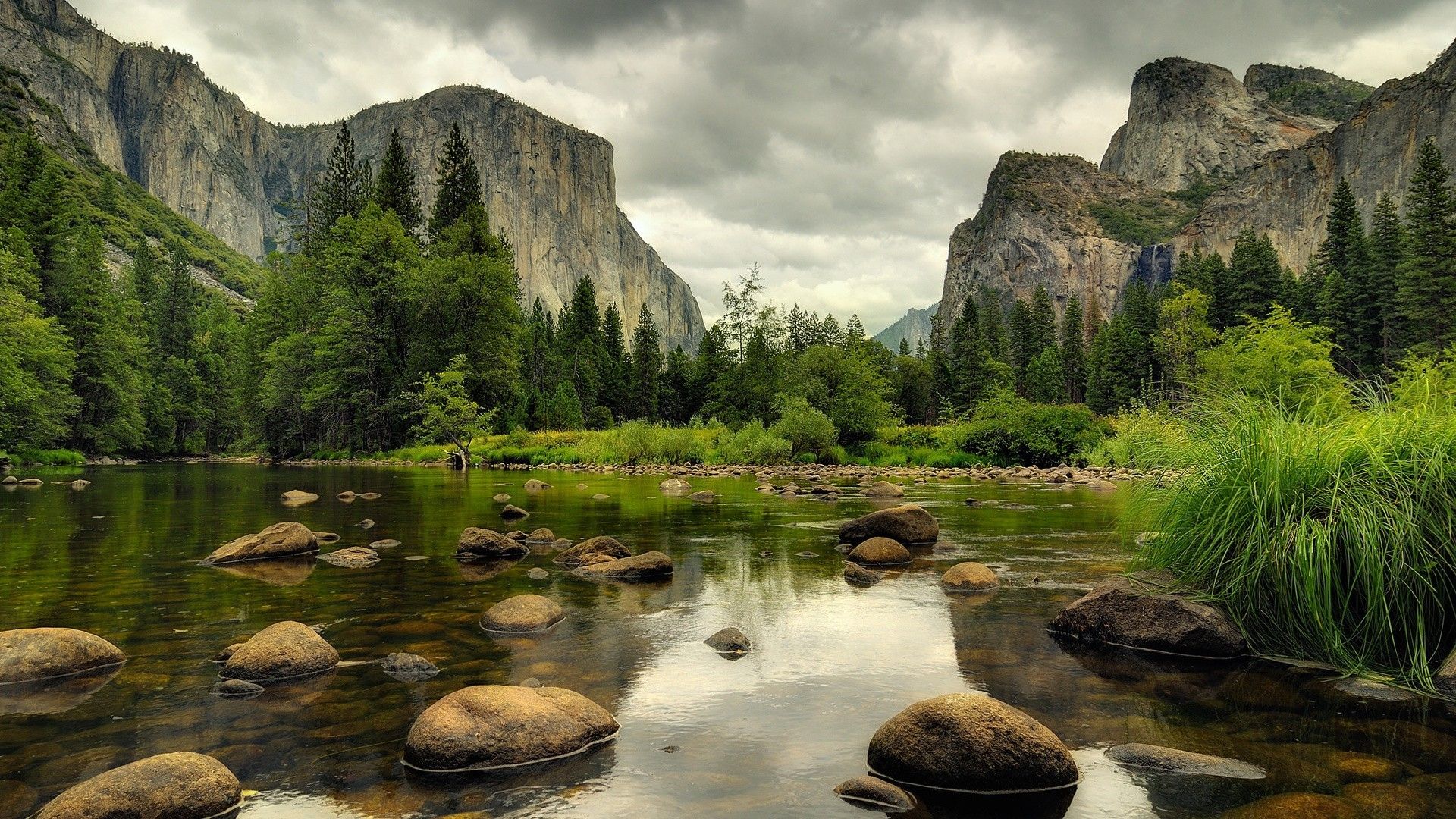 valle Yosemite fiume rocce, 1920x1080 Full HD 1080p, Laptop