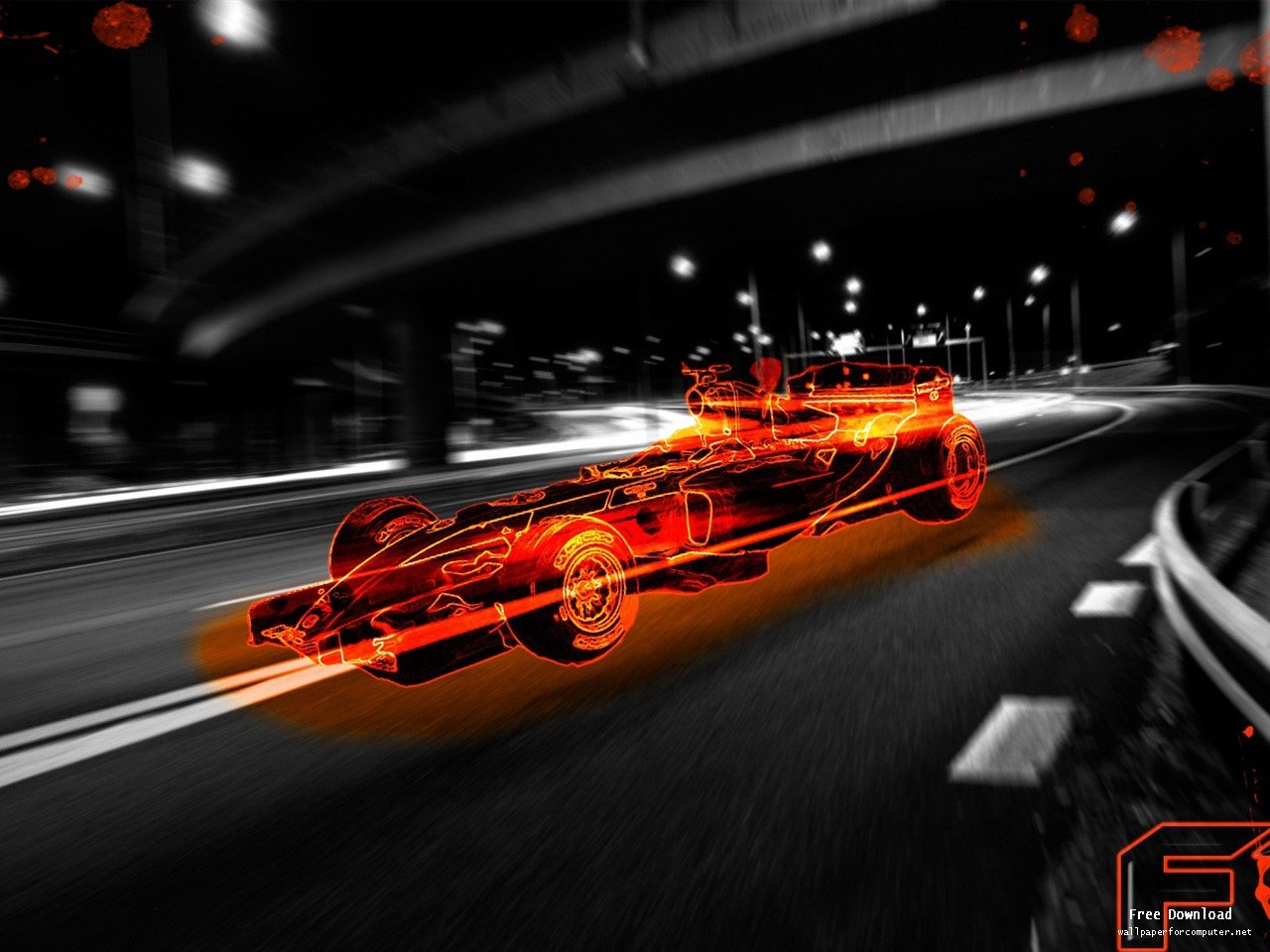 Auto Formula 1 rossa neon, 1280x960 720p, MacBook Air