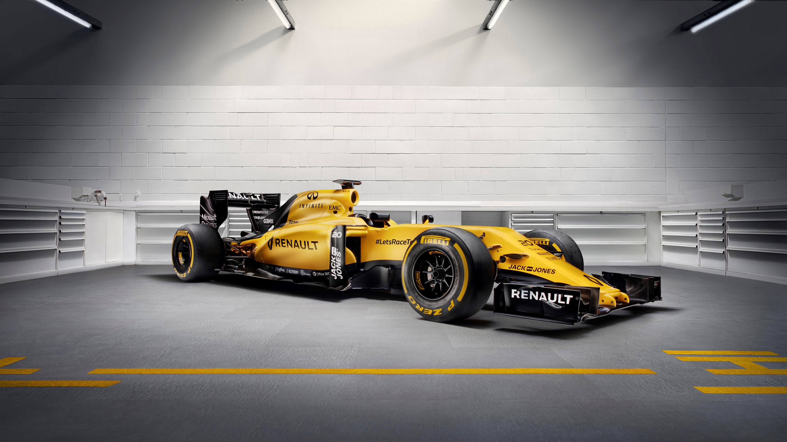Auto Formula 1 Renault gialla, 2560x1440 2K QHD, PC