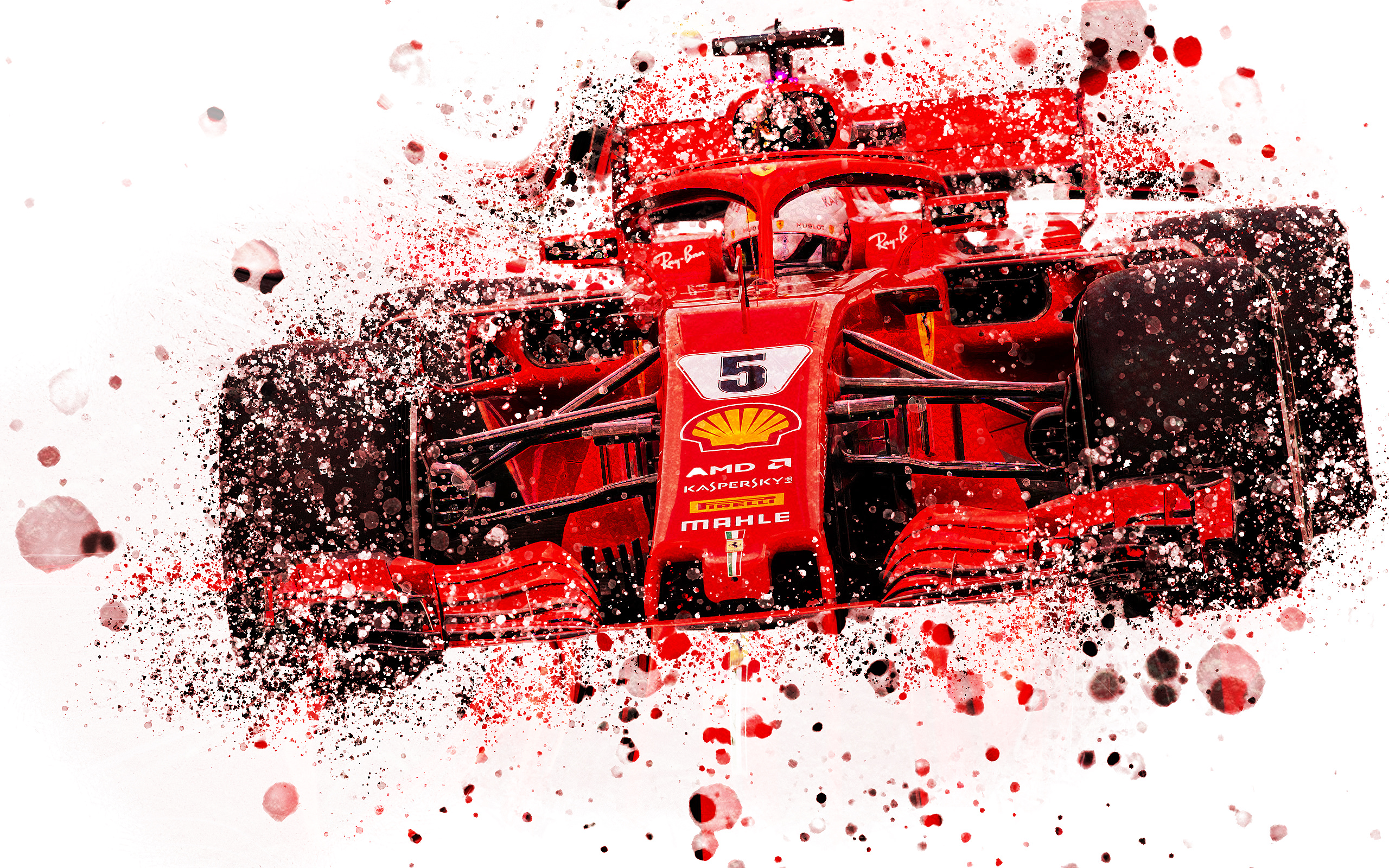 Auto Ferrari F1 effetto splatter, Maranello, 2560x1600 2K, Desktop
