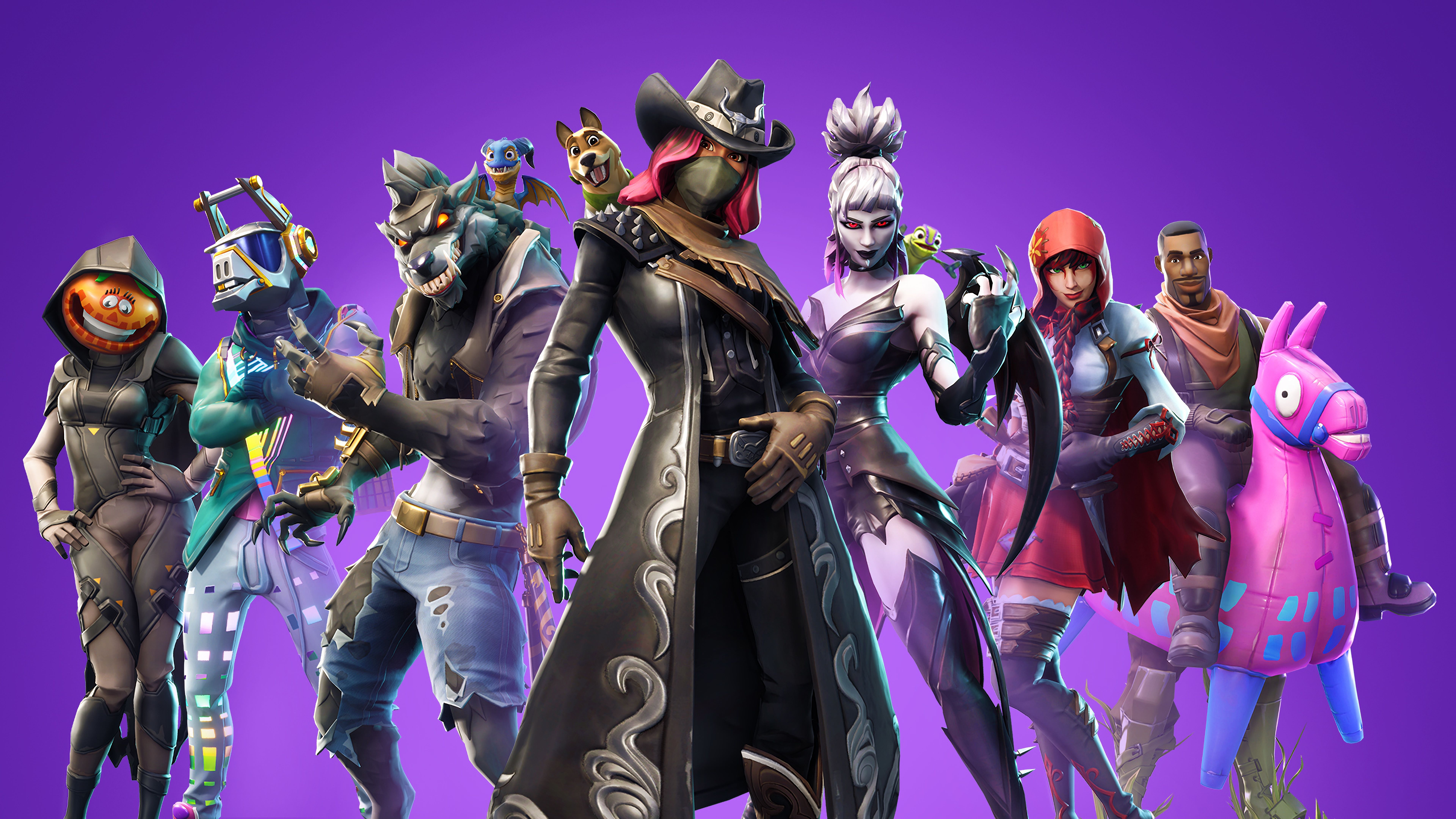 Personaggi Fortnite gruppo skin, 7680x4320 UHD, PC 4K