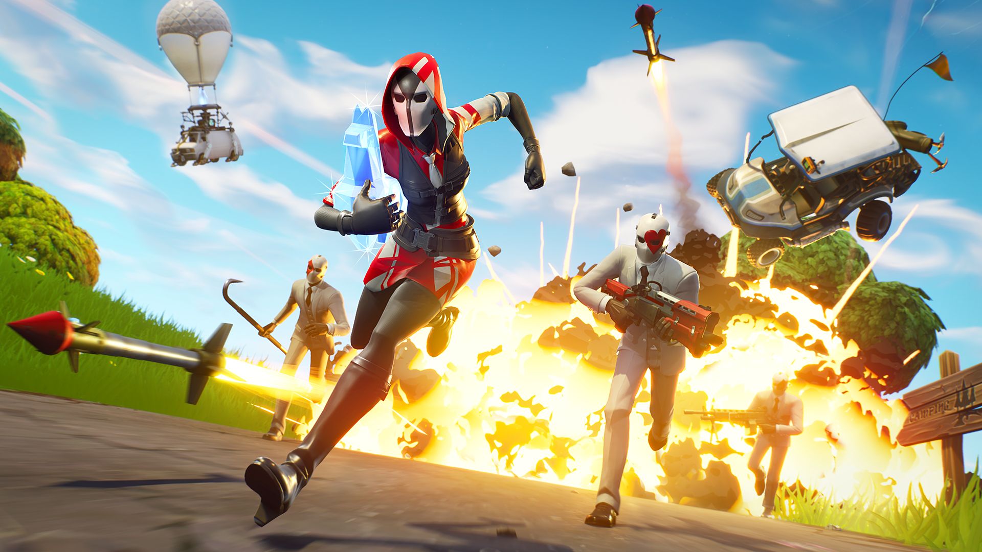 Personaggi Fortnite in azione, 1920x1080 Full HD 1080p, Laptop