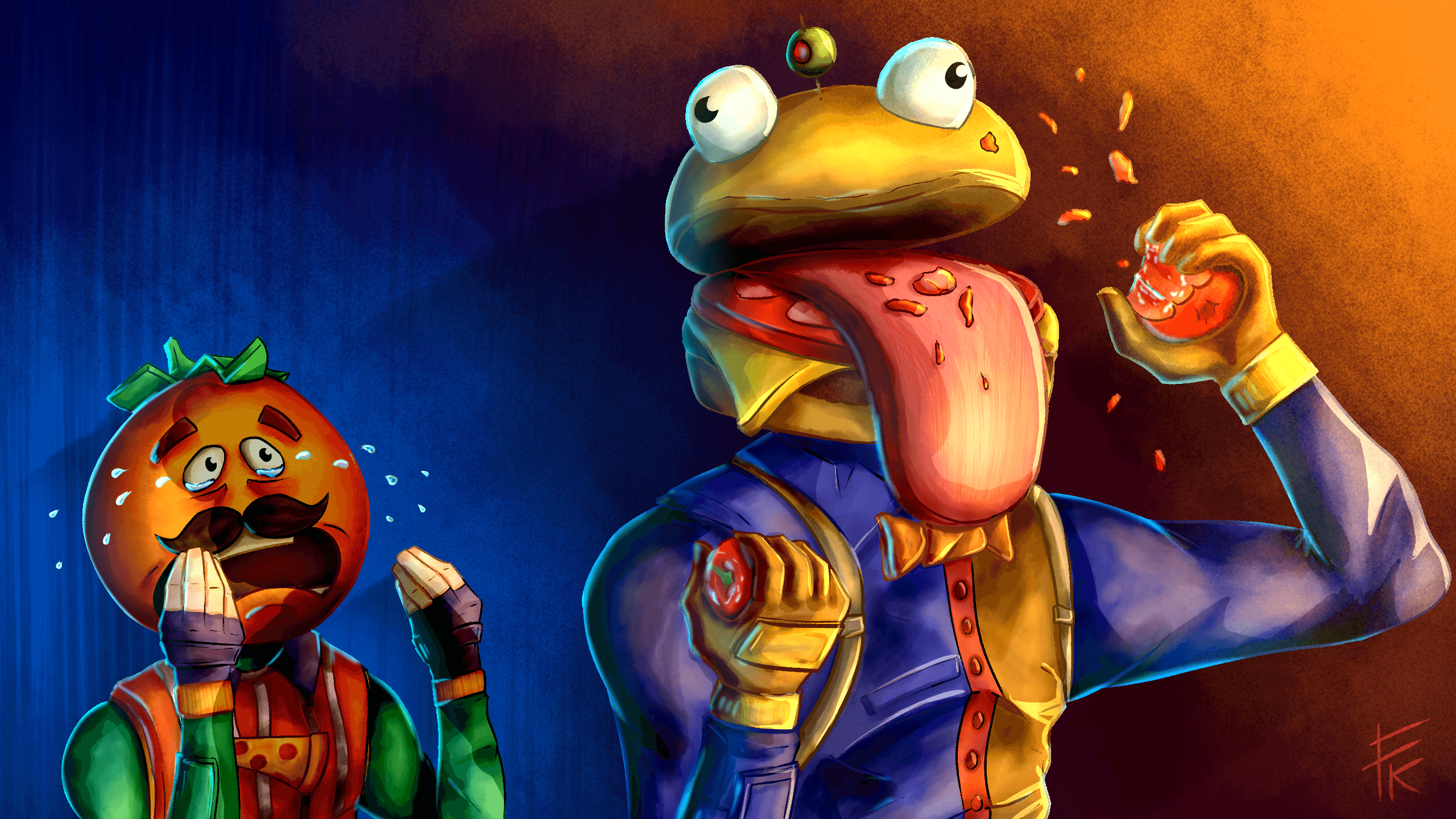 Personaggi Fortnite Beef Boss e Tomatohead, 2560x1440 2K QHD, Monitor Gaming