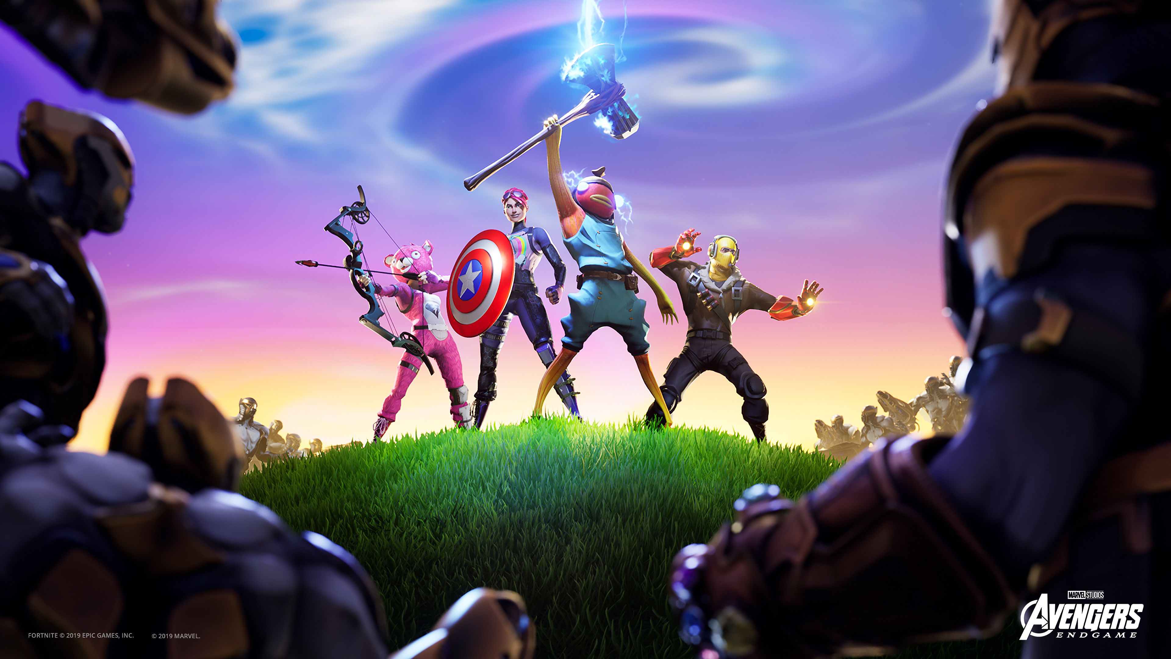 Fortnite X Avengers eroi collina, Marvel, 3840x2160 4K Ultra HD, Monitor 4K