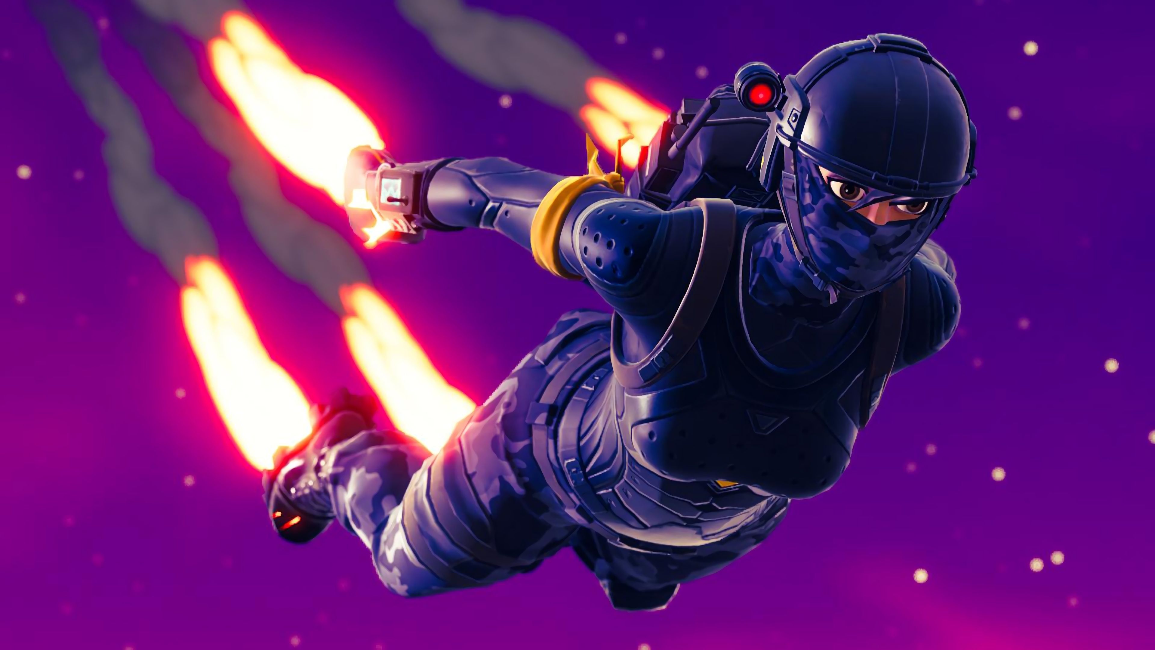 Personaggio Fortnite in aliante, Epic Games, 3840x2160 UHD, PC 4K