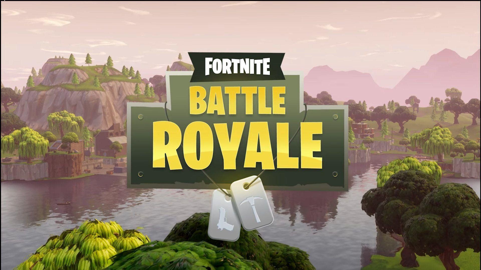 Fortnite Battle Royale logo paesaggio, 1920x1080 Full HD, PC Desktop