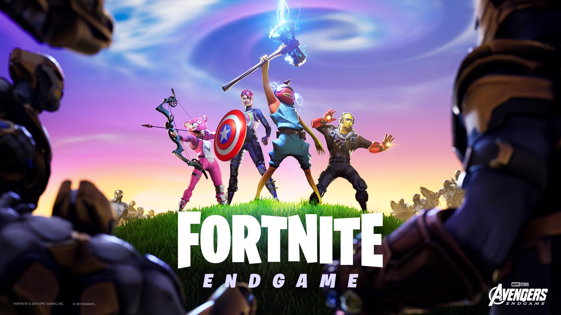 Fortnite Avengers Endgame crossover, supereroi, 1920x1080 1080p, PC