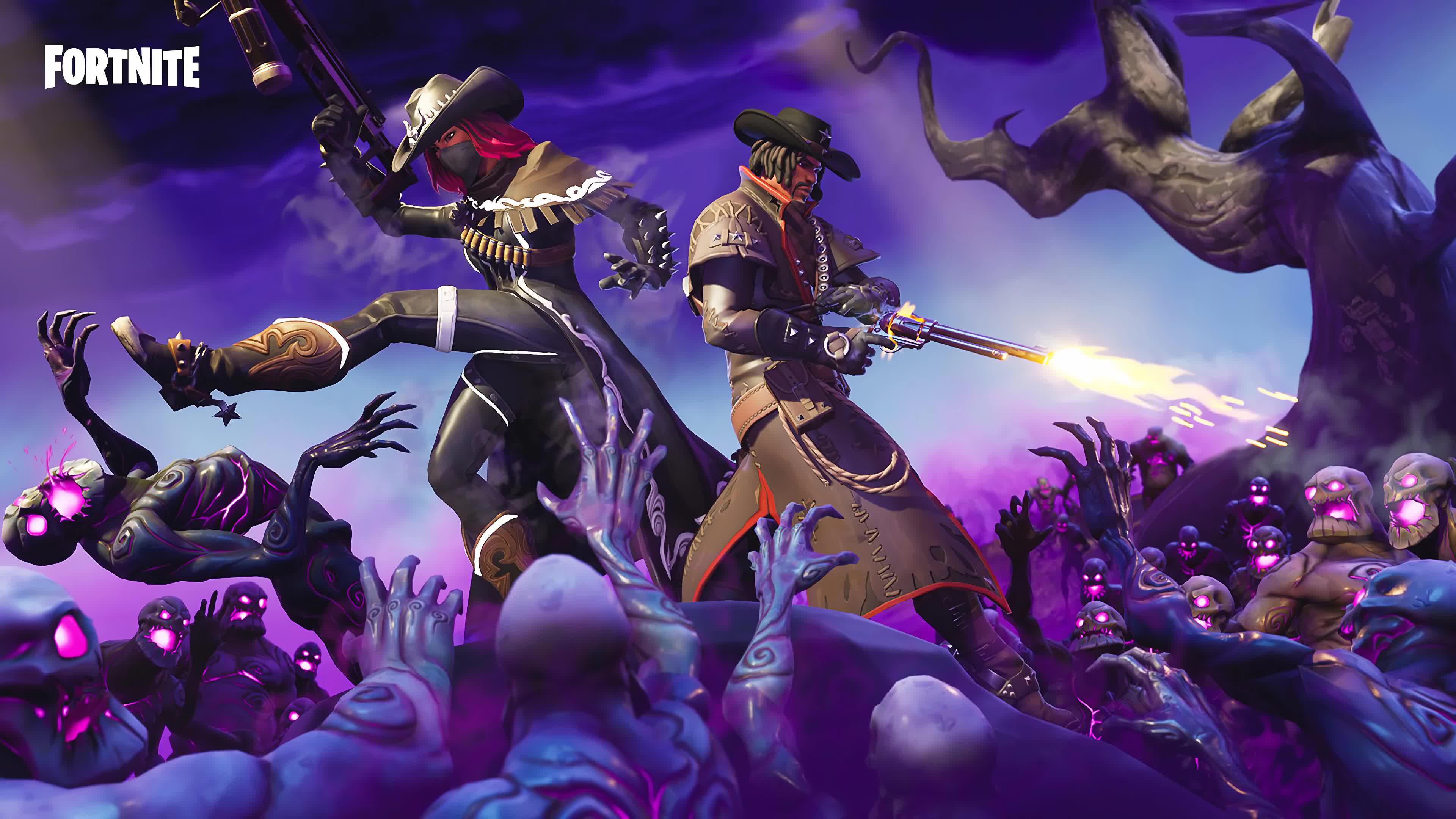 Fortnite personaggi contro zombie, 3840x2160 UHD, PC 4K