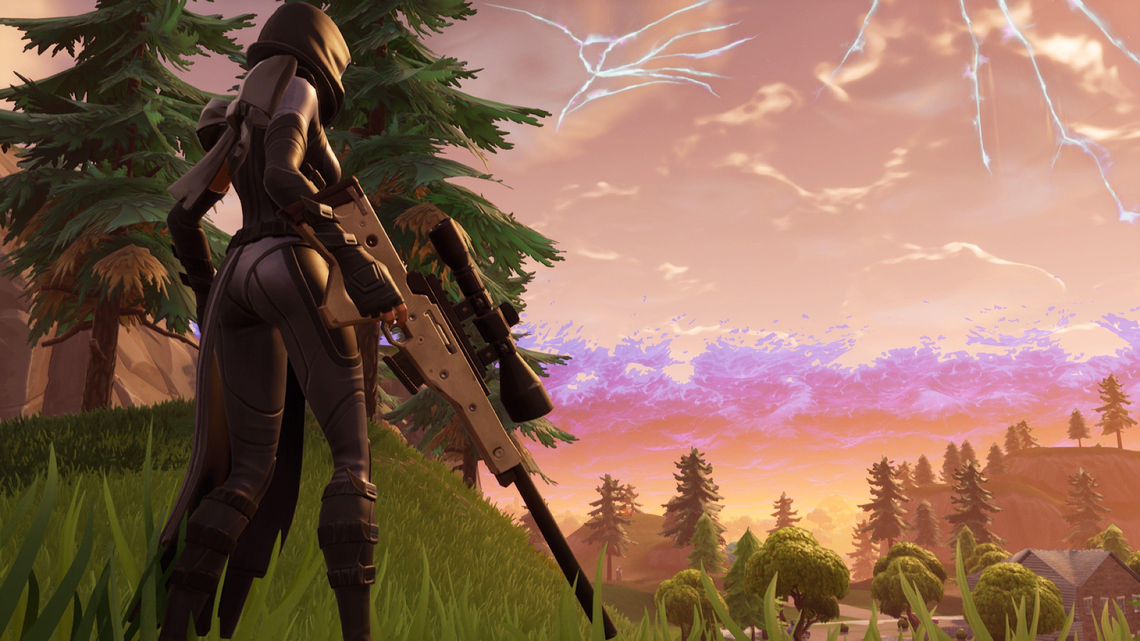 Personaggio Fortnite tramonto, 3840x2160 UHD, PC 4K