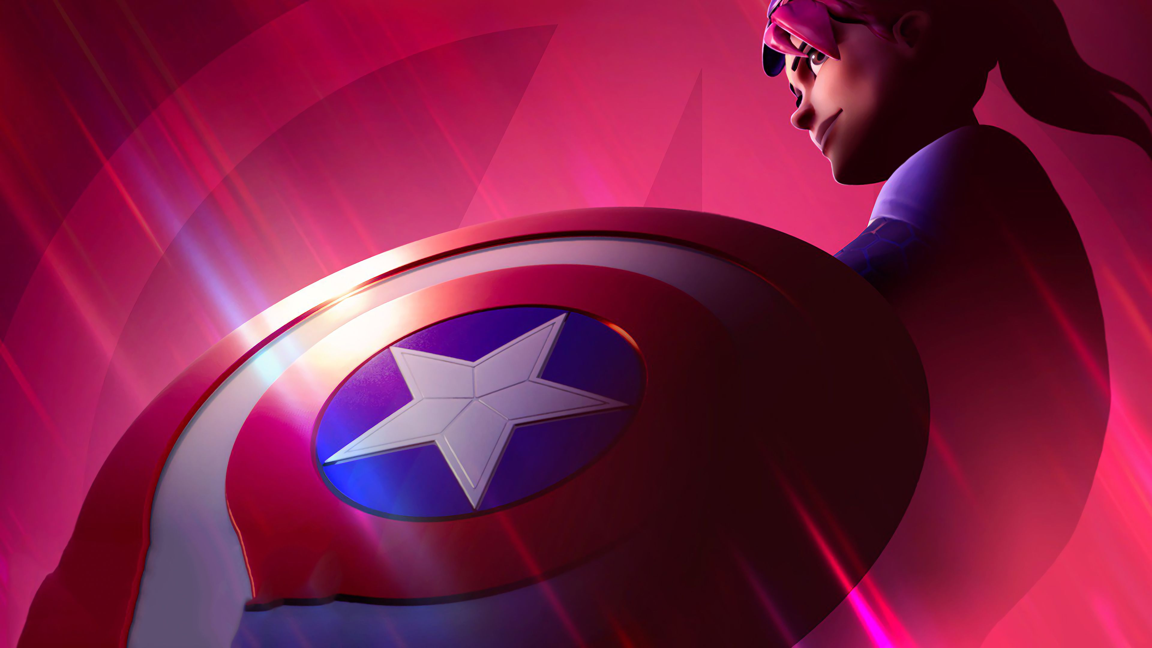 Fortnite Captain America scudo, Marvel, 3840x2160 4K Ultra HD, Monitor 4K