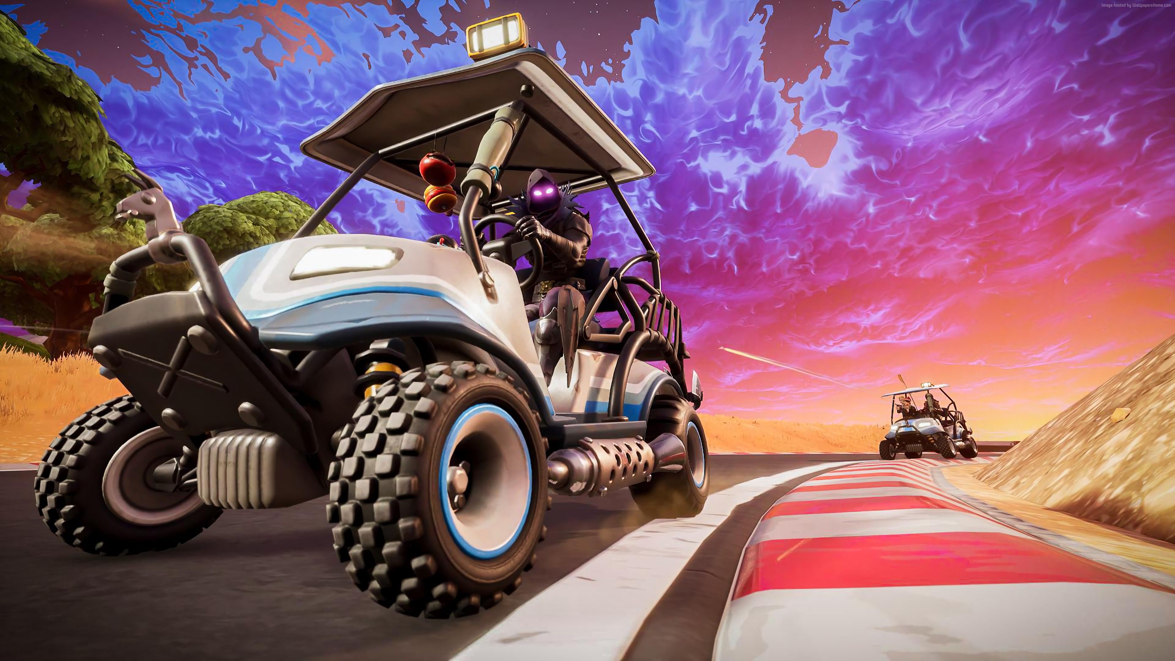 Golf cart Fortnite pista, 3840x2160 Ultra HD, Monitor 4K