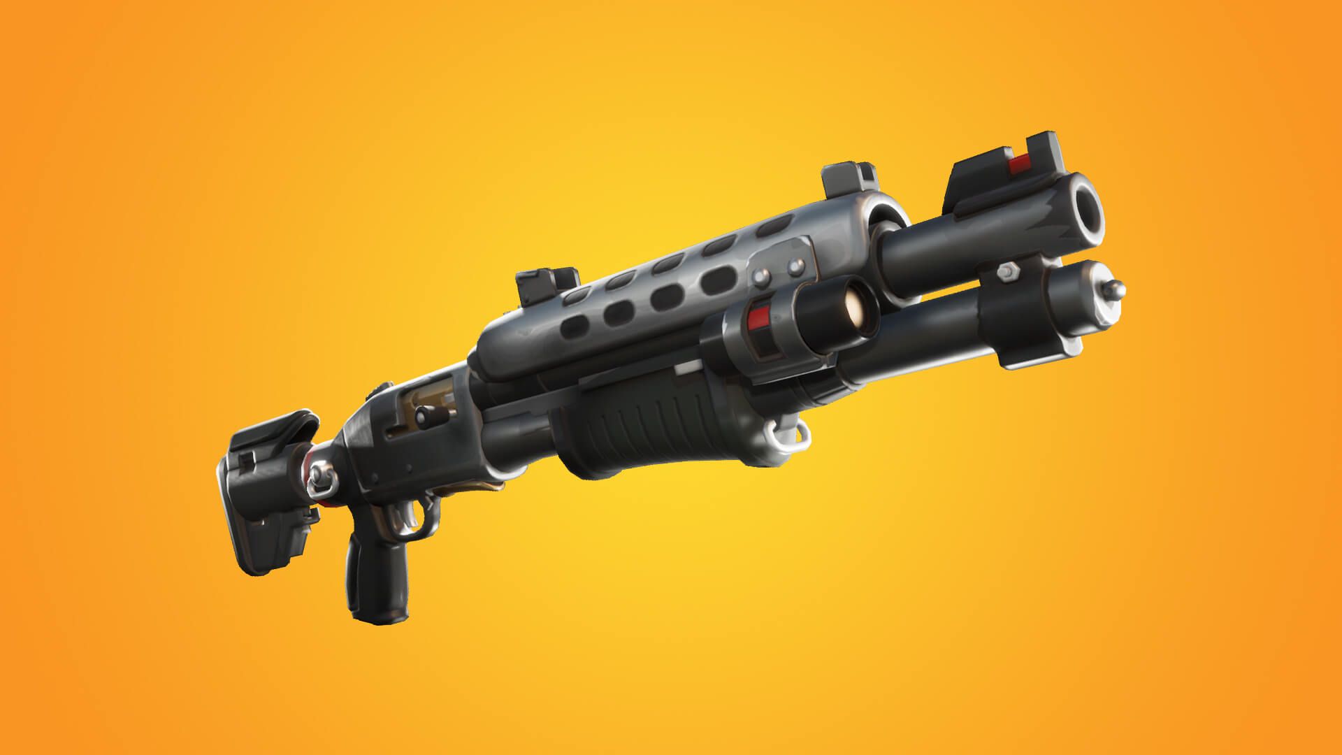 Fucile Fortnite sfondo arancione, Epic Games, 1920x1080 1080p, PC