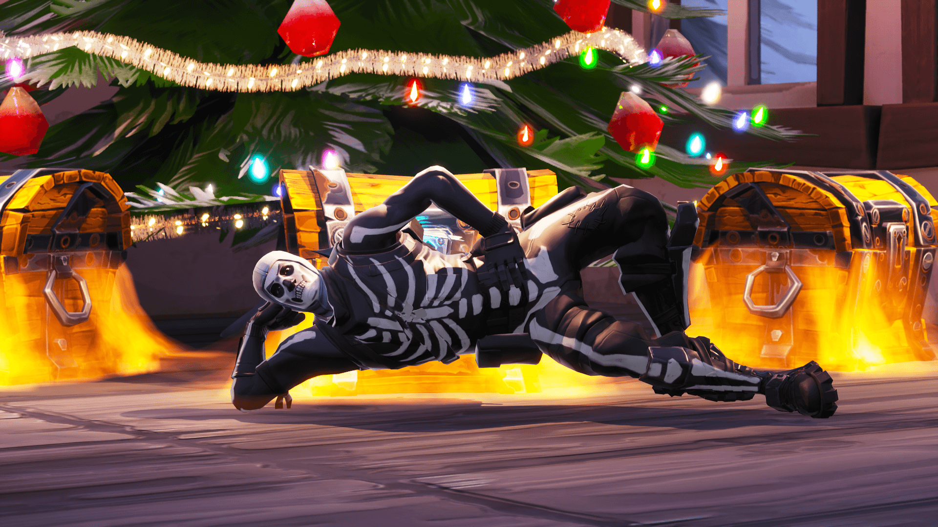 Skin Fortnite neon Halloween, 3840x2160 4K, Desktop 4K
