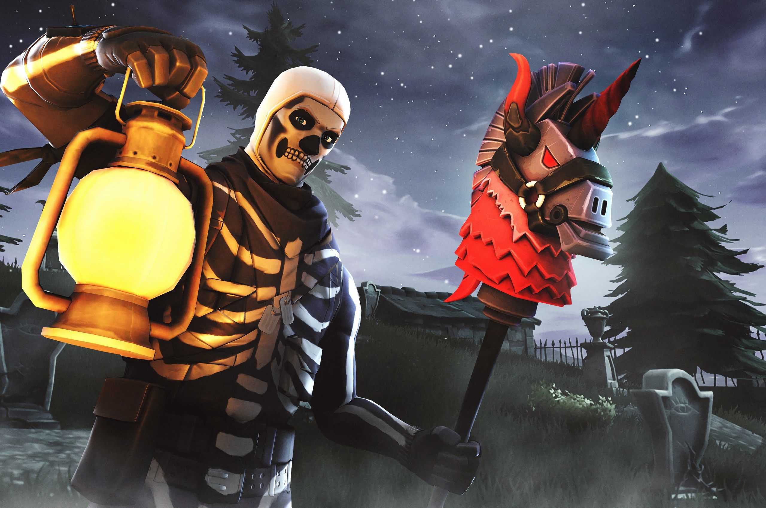 Skull Trooper Fortnite con lanterna, 2560x1700 2K+, Desktop