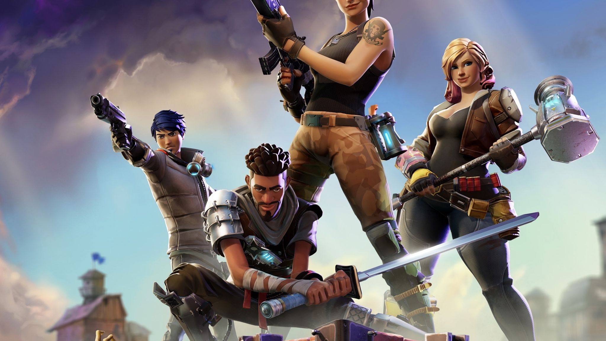 Fortnite Battle Royale gameplay combattimento, 1280x720 720p, PC