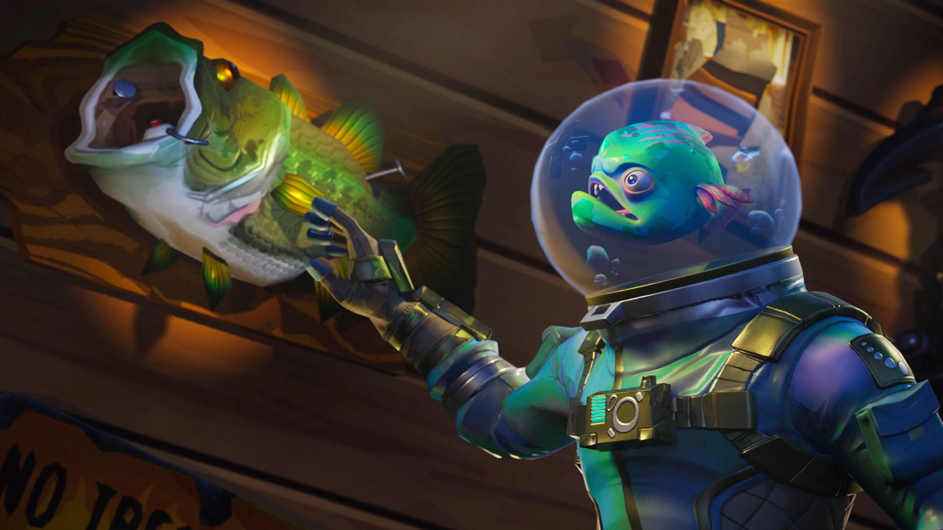 Personaggio Fortnite casco spaziale pesce, 1920x1080 1080p, Laptop